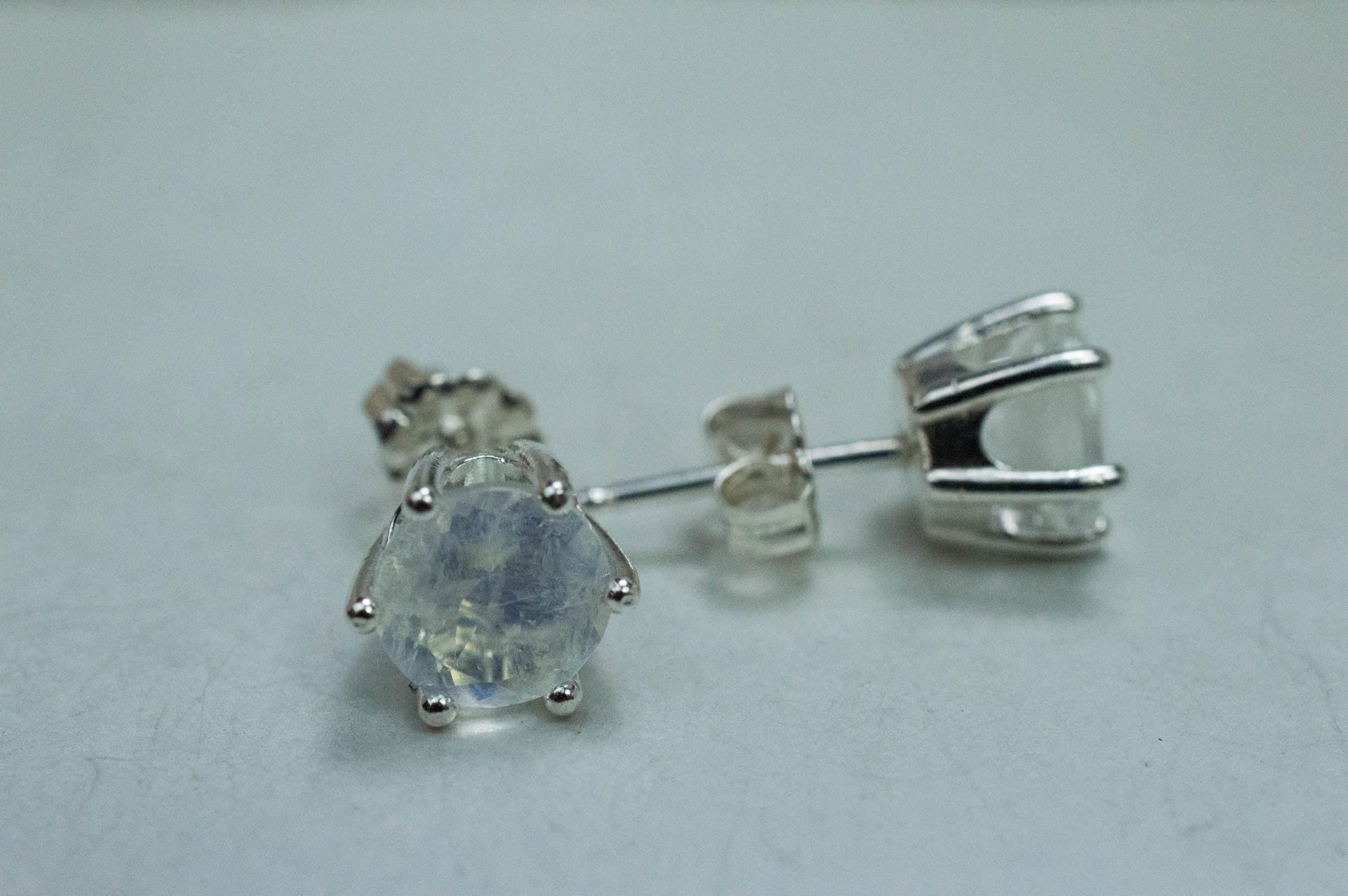 Rainbow Moonstone Earrings, Natural Untreated India Moonstone; 2.275cts