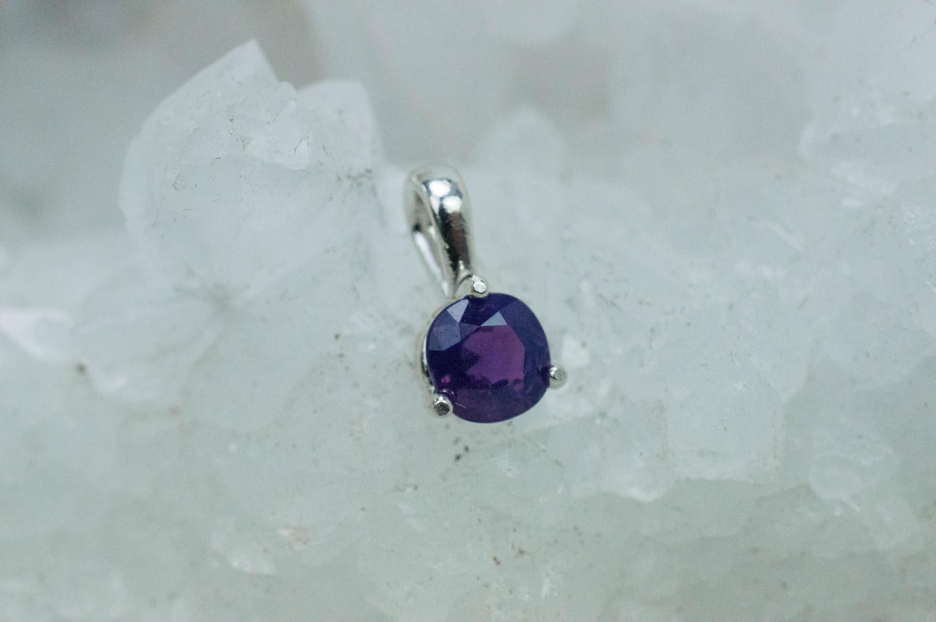 Purple Sapphire Pendant; Natural Untreated Vietnam Sapphire; 1.200cts