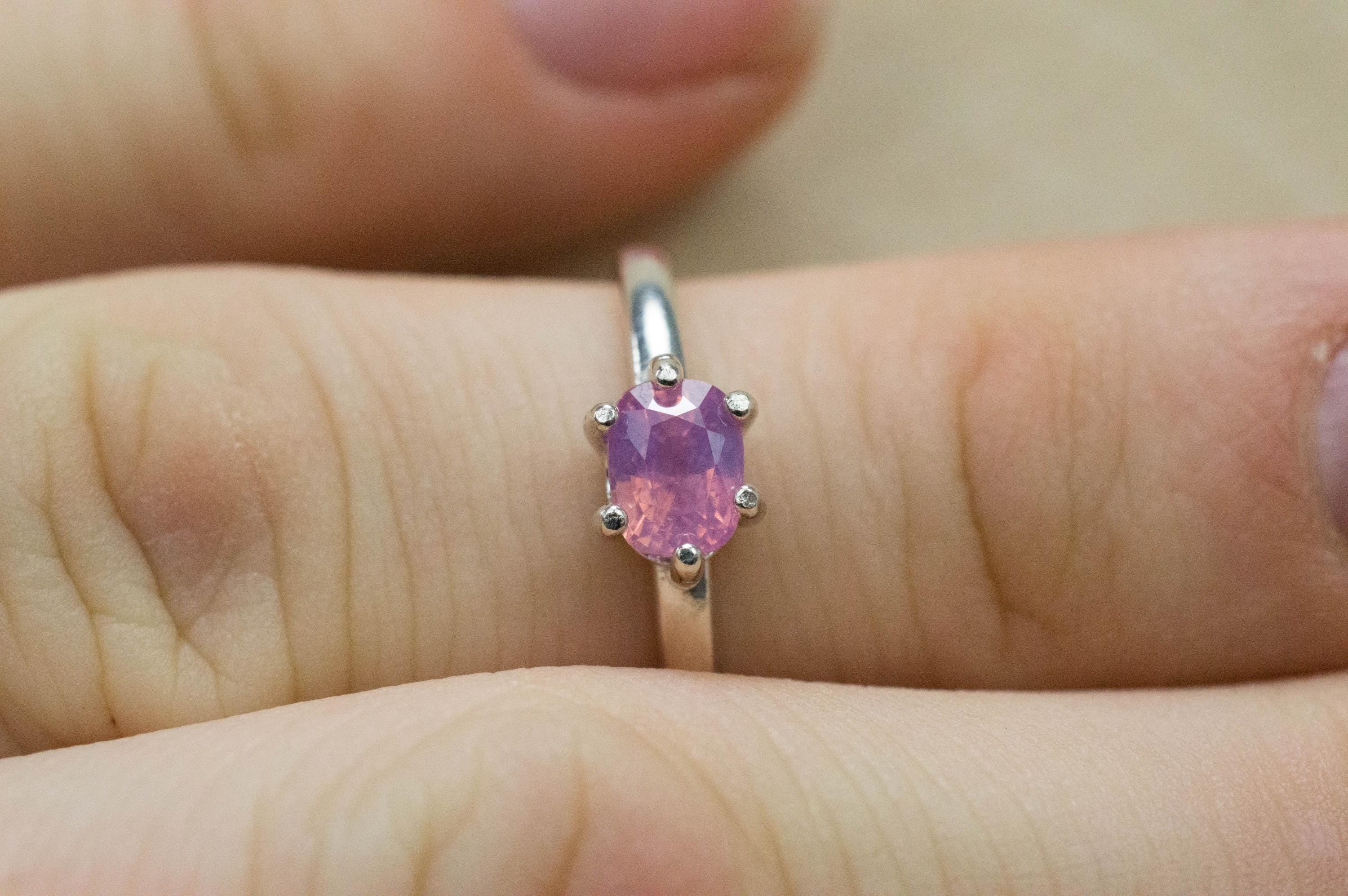 Pink Sapphire Ring, Natural Untreated Vietnam Sapphire; 0.525cts