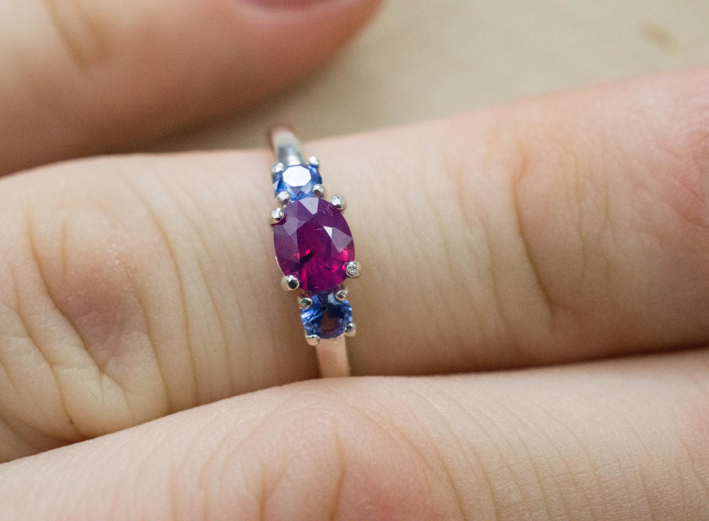 Pink Sapphire Ring, Natural Untreated Vietnam and Sri Lanka Sapphires