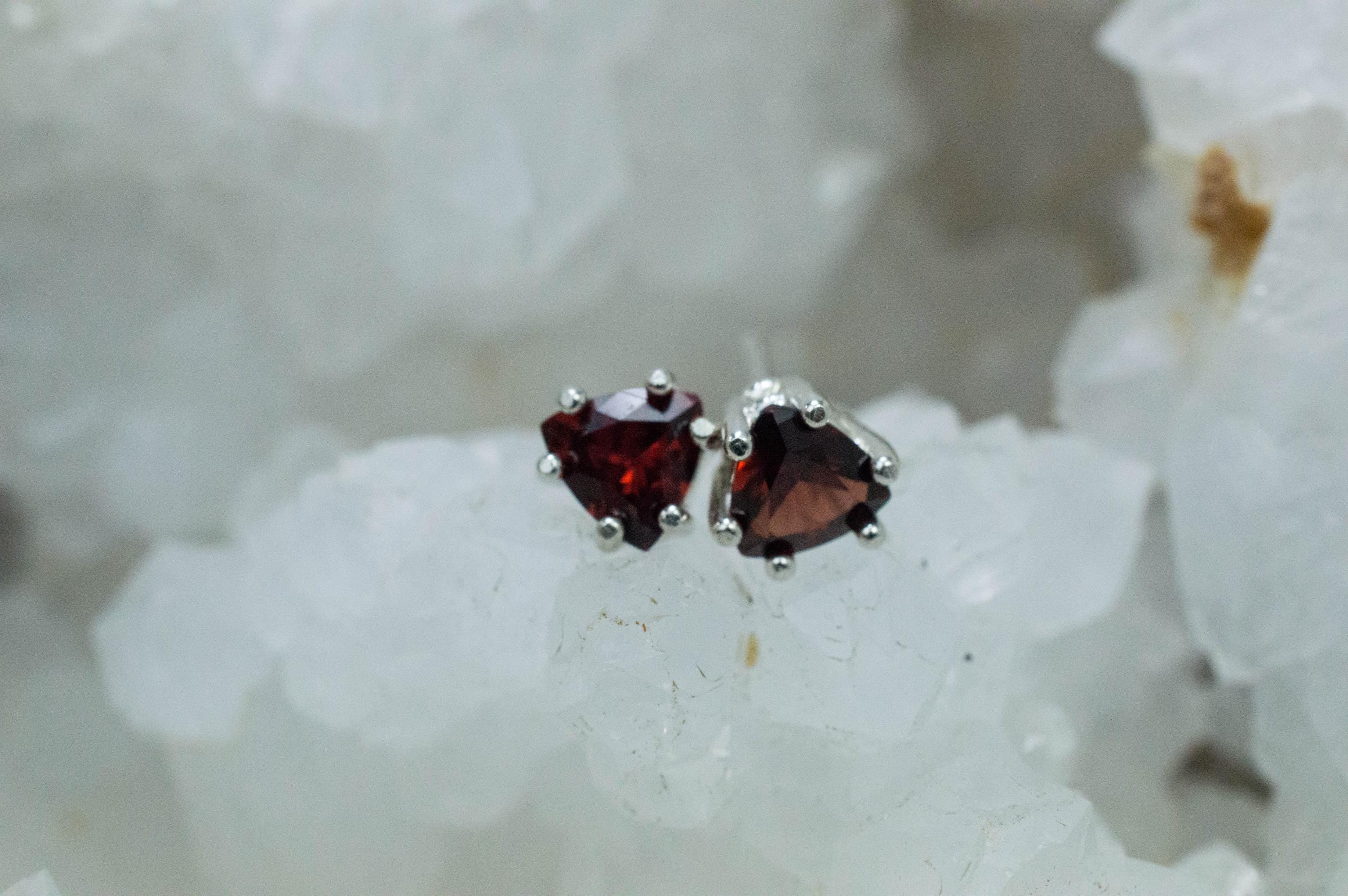 Pyrope Garnet Earrings; Genuine Untreated Madagascar Garnet; 1.540cts