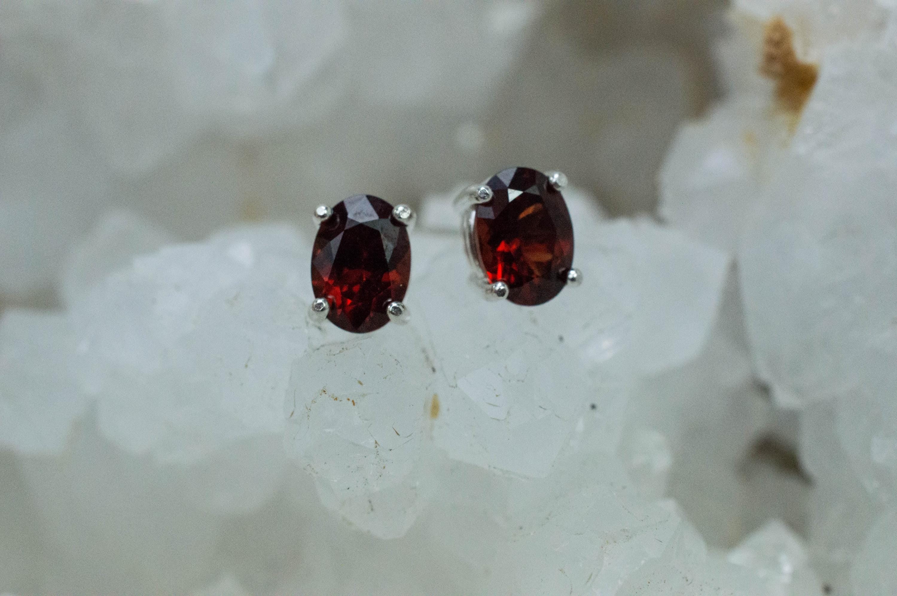 Pyrope Garnet Earrings; Genuine Untreated Madagascar Garnet; 1.970cts