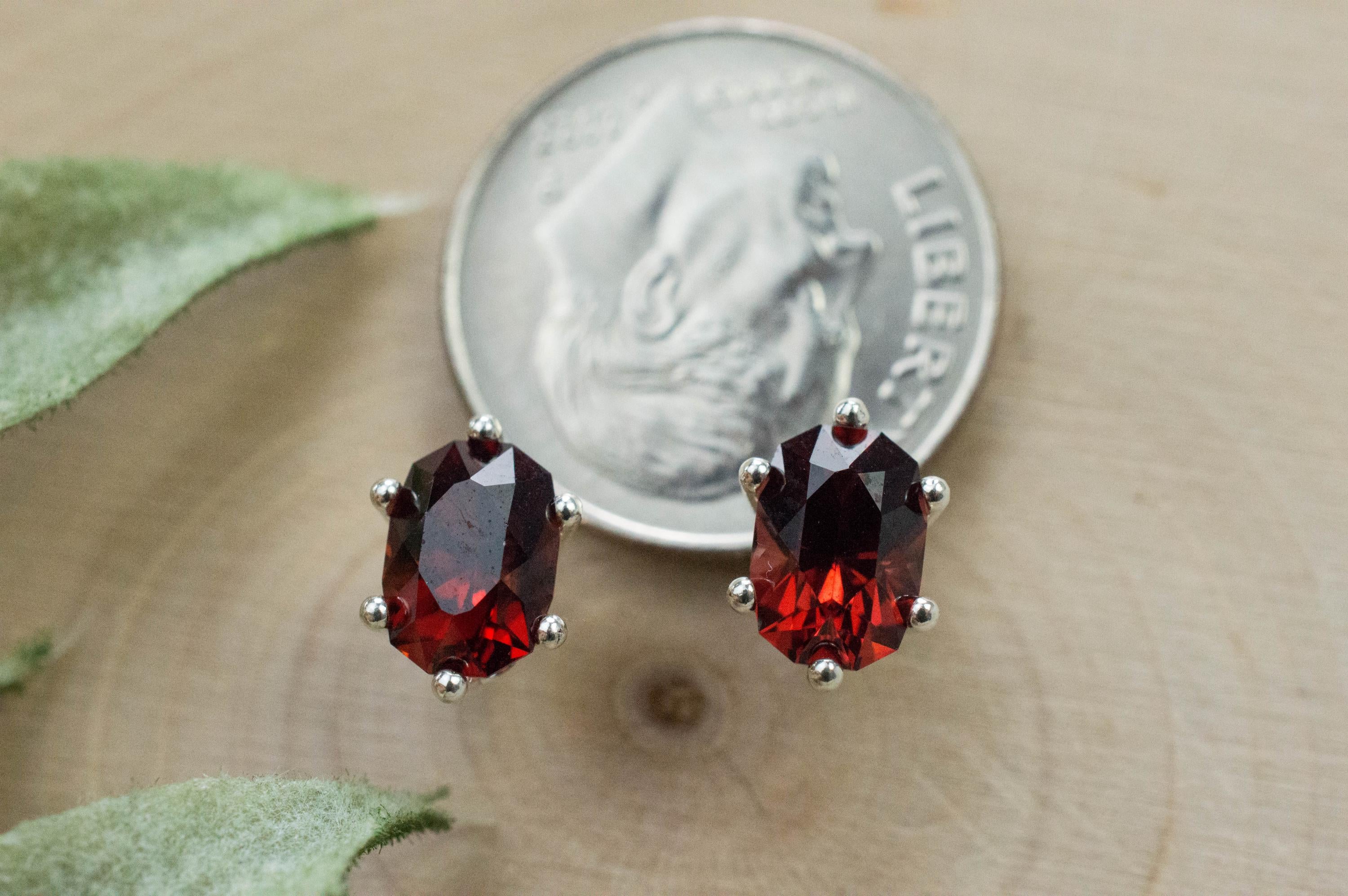 Pyrope Garnet Earrings; Genuine Untreated Madagascar Garnet; 2.280cts