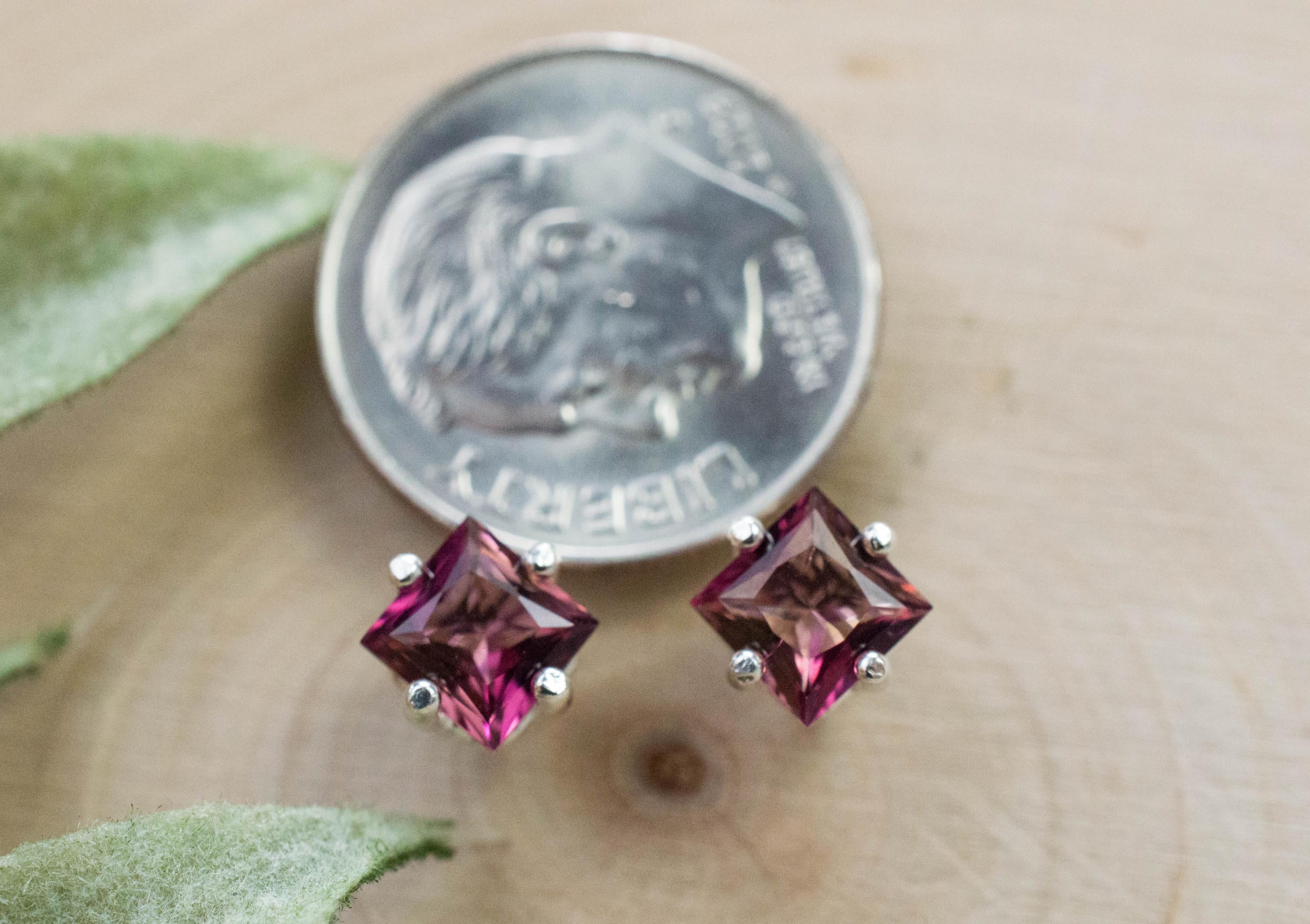 Peach Tourmaline Earrings; Natural Untreated Brazilian Tourmaline; 1.200cts