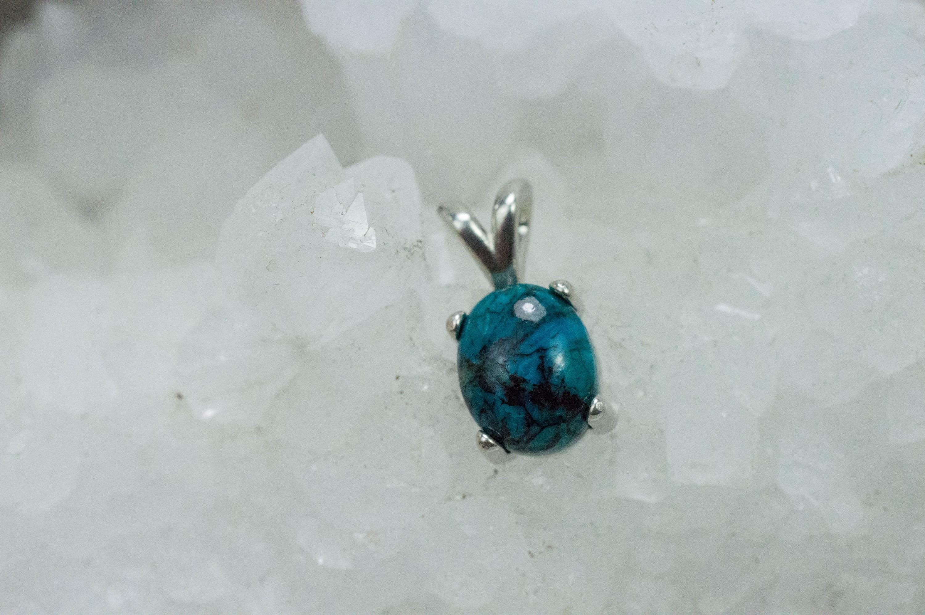 Chrysocolla Pendant; Natural Untreated Arizona Inspiration Mine Chrysocolla; 2.605cts