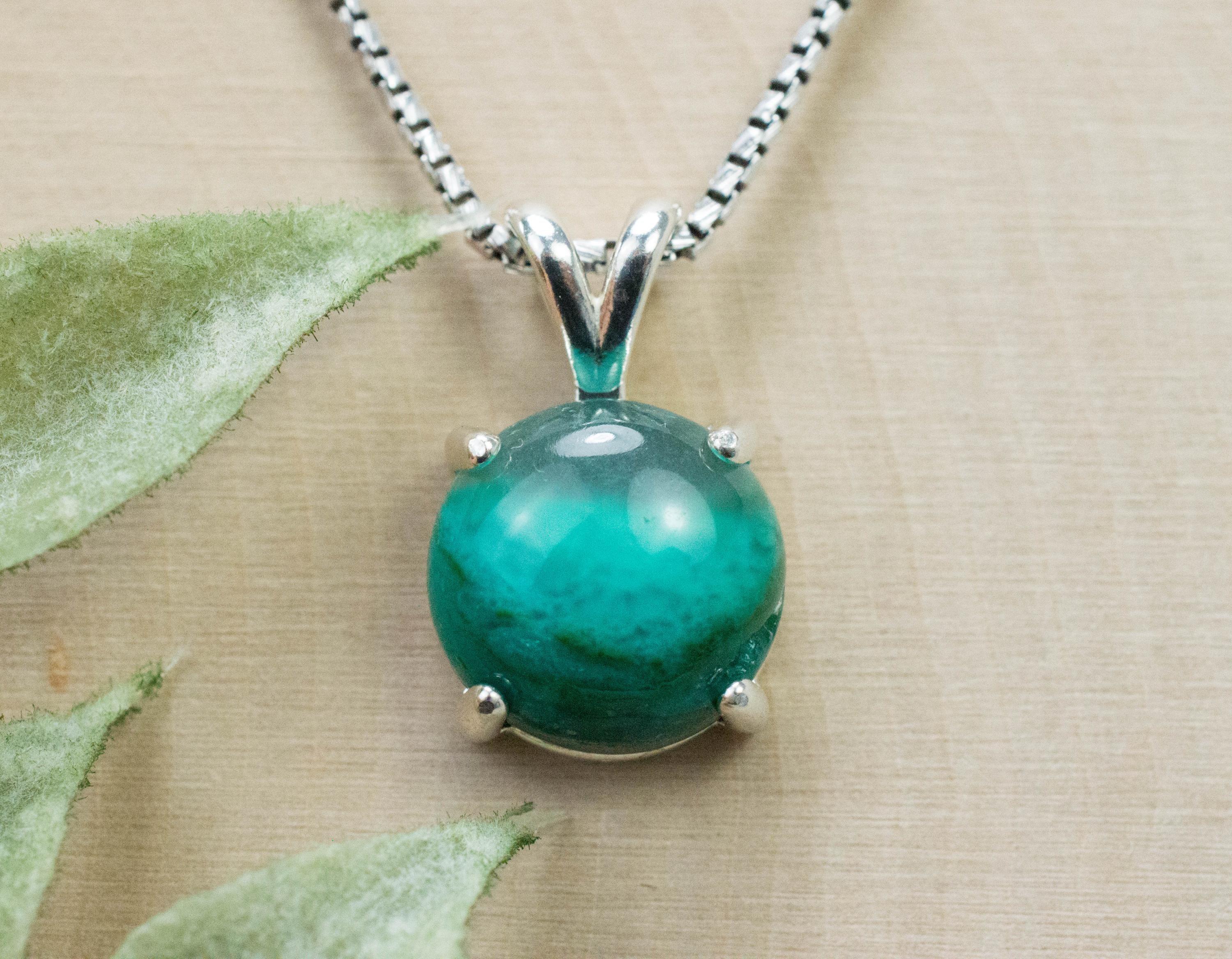 Chrysocolla Pendant; Natural Untreated Arizona Inspiration Mine Chrysocolla; 4.670cts