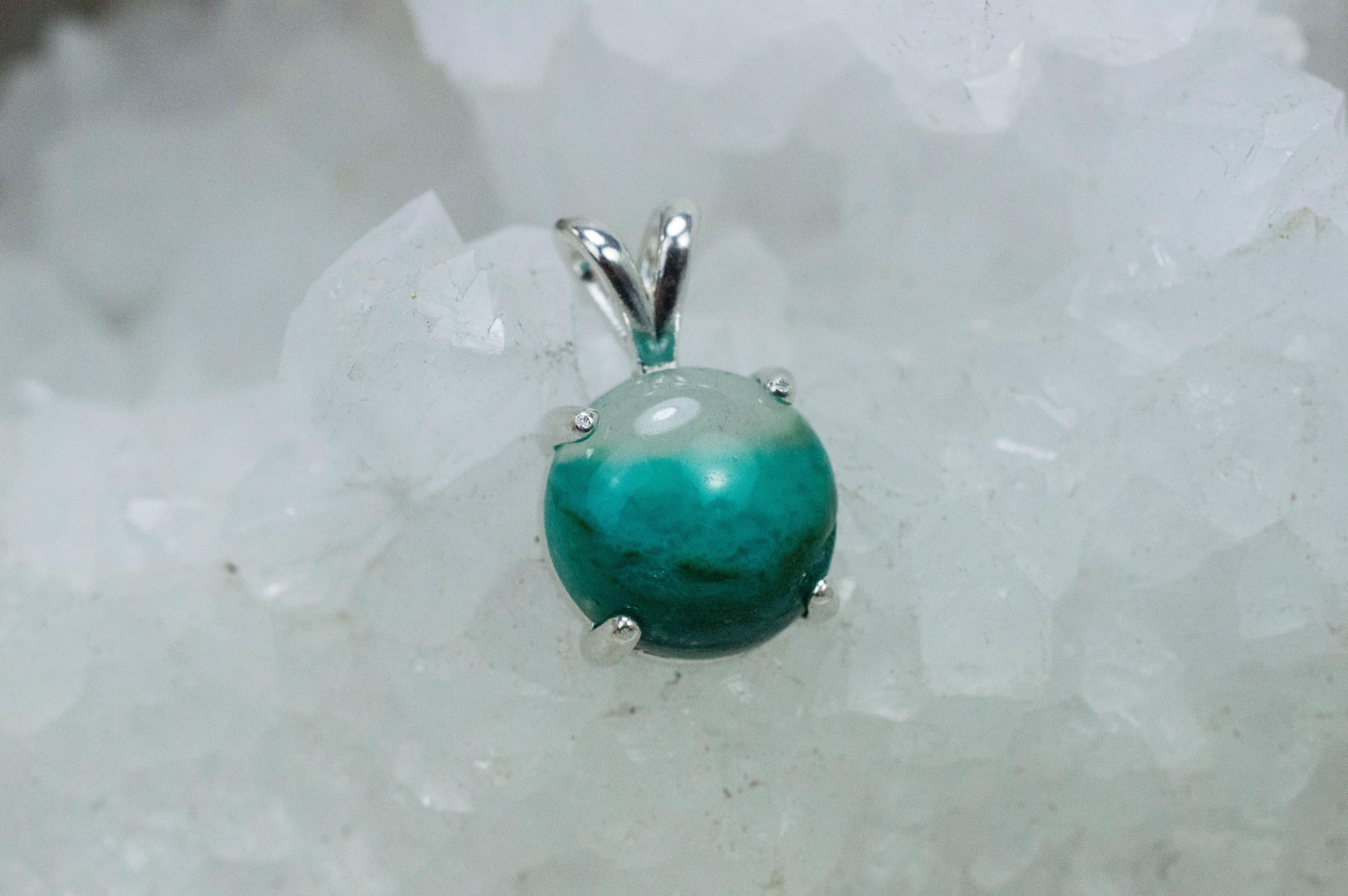 Chrysocolla Pendant; Natural Untreated Arizona Inspiration Mine Chrysocolla; 4.670cts