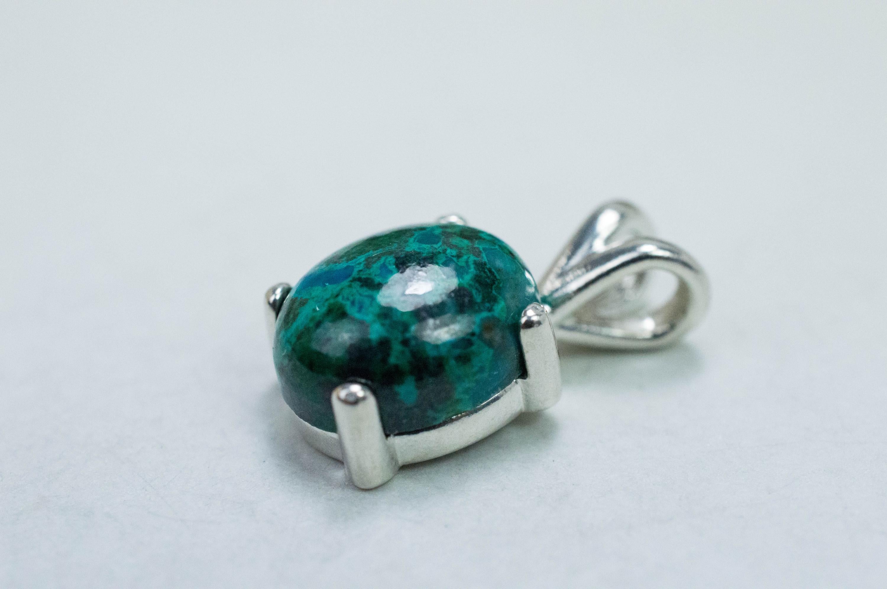 Chrysocolla Pendant; Natural Untreated Arizona Inspiration Mine Chrysocolla; 5.100cts