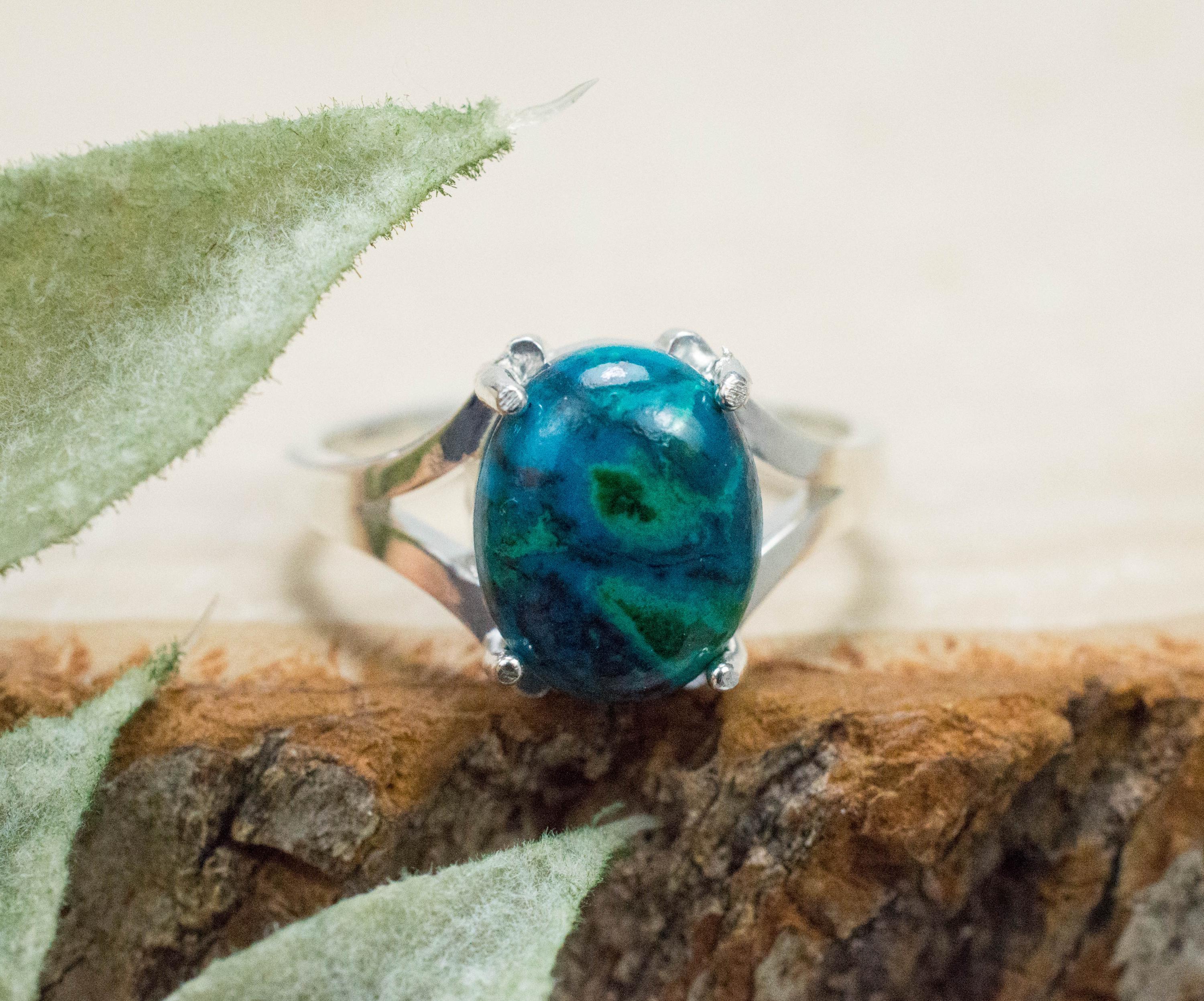 Chrysocolla Ring; Natural Untreated Arizona Inspiration Mine Chrysocolla; 2.715cts