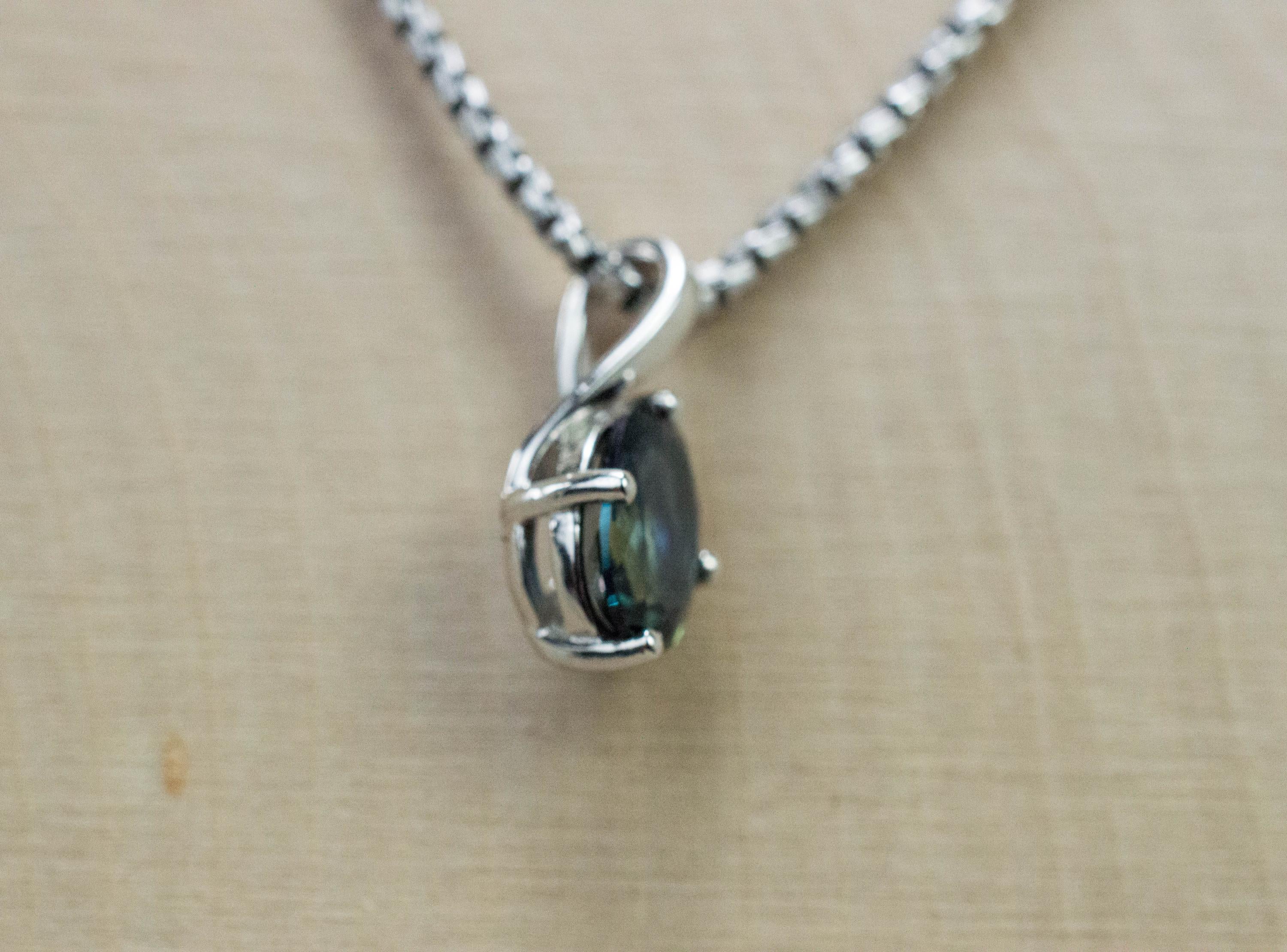 Australia Sapphire Pendant; Natural Untreated Sapphire; 0.810cts - Mark Oliver Gems