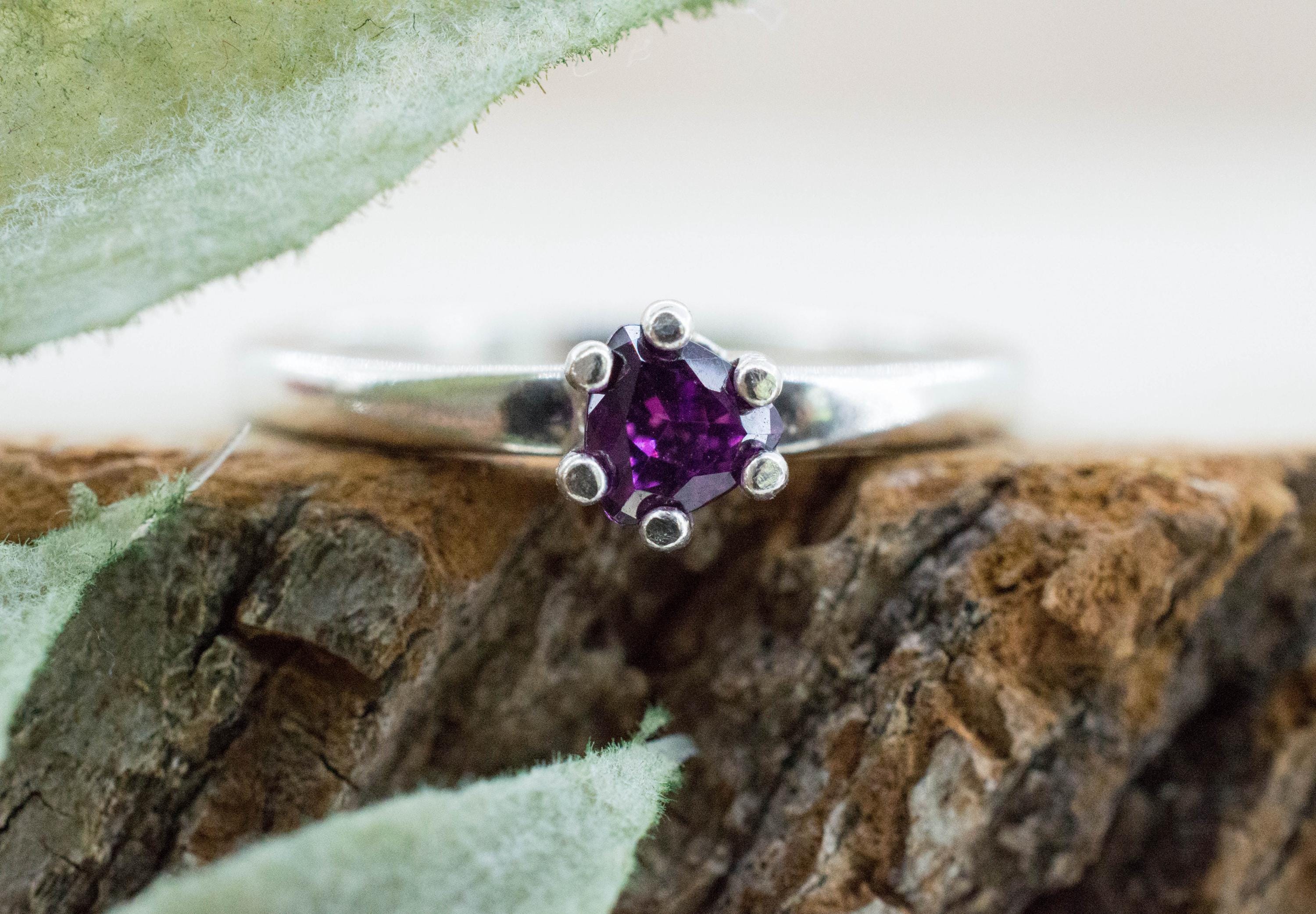 Purple Garnet Ring, Natural Untreated Rare Mozambique Garnet; 0.350cts - Mark Oliver Gems