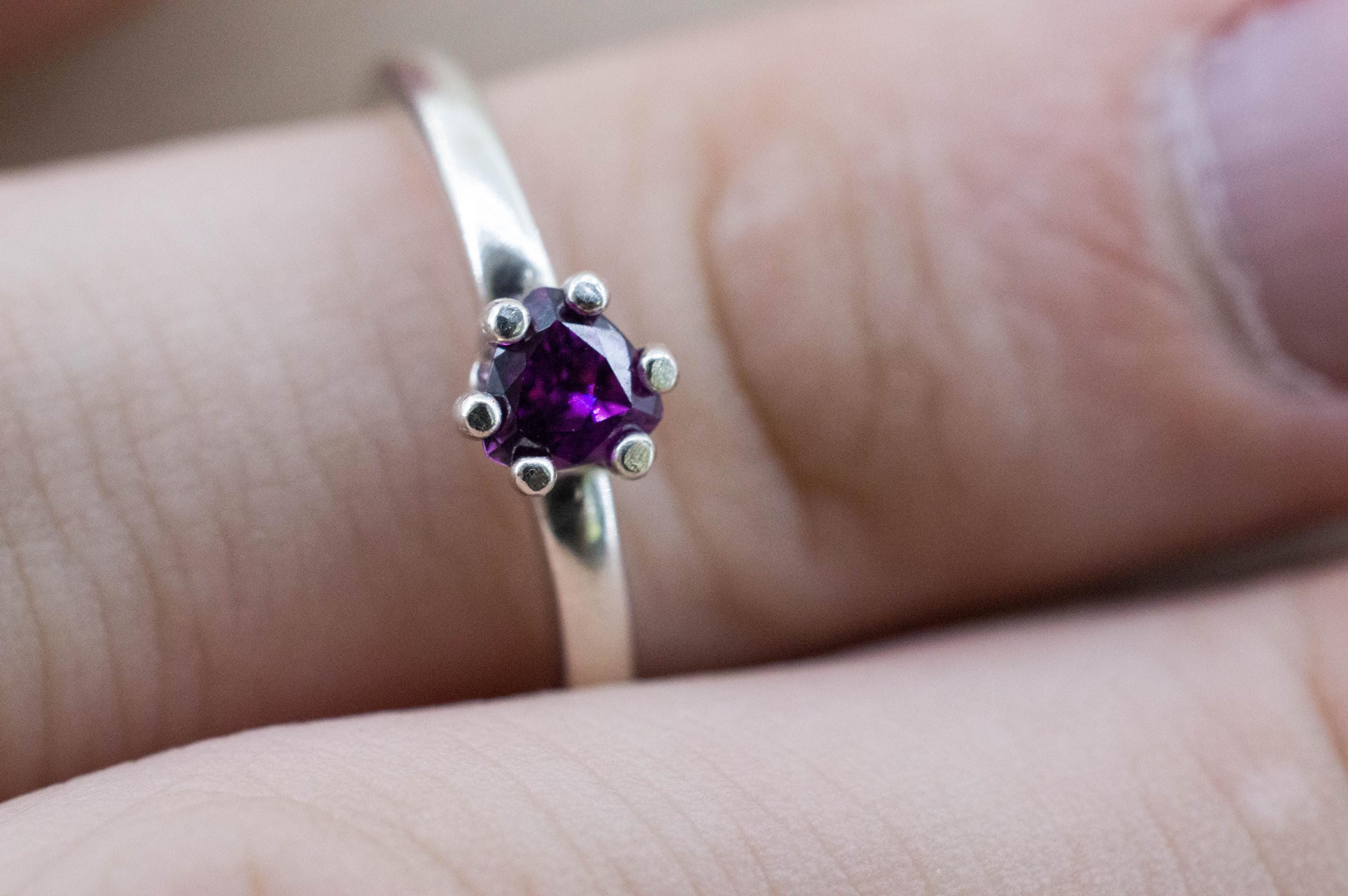 Purple Garnet Ring, Natural Untreated Rare Mozambique Garnet; 0.350cts - Mark Oliver Gems