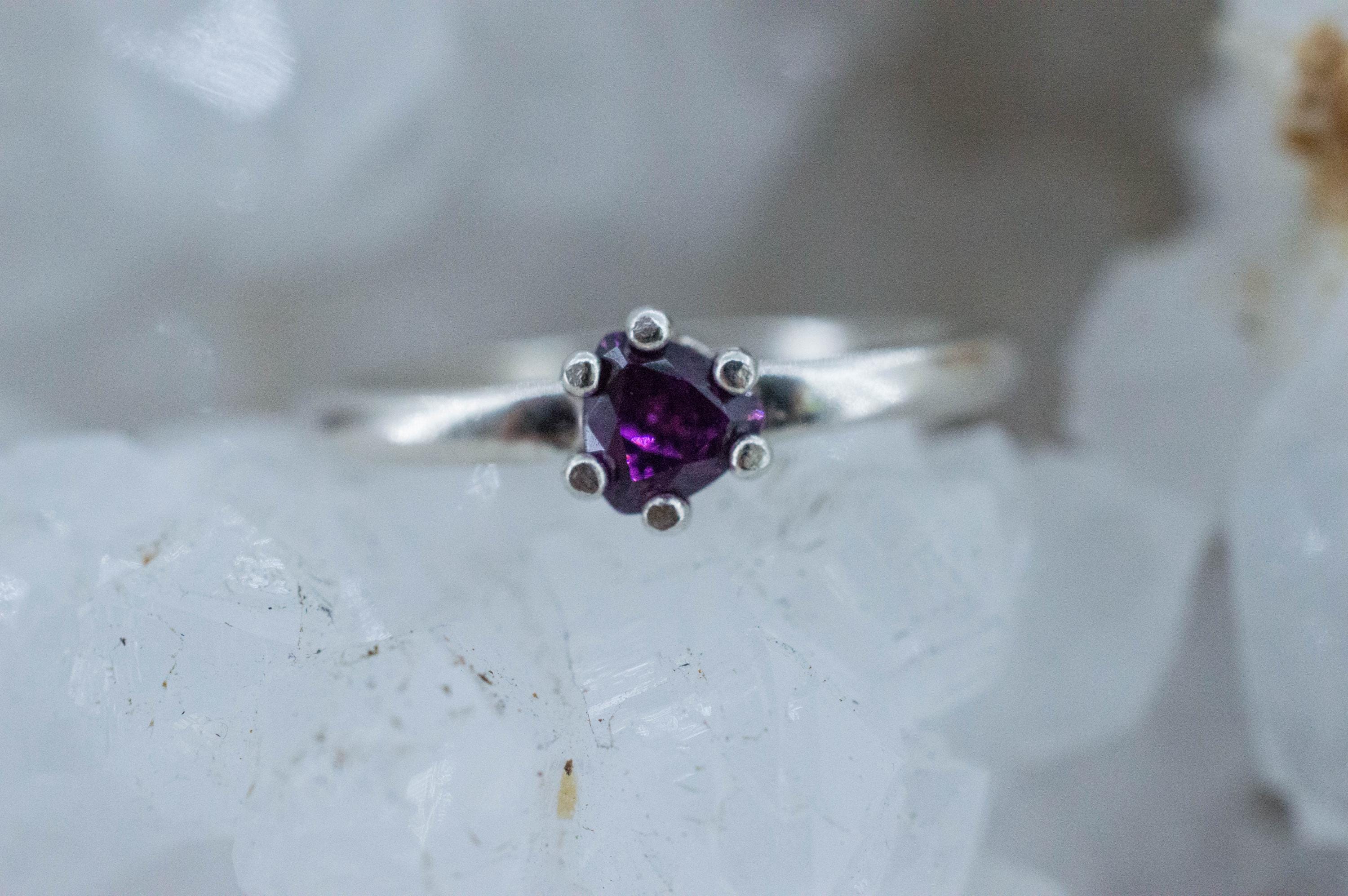 Purple Garnet Ring, Natural Untreated Rare Mozambique Garnet; 0.350cts - Mark Oliver Gems