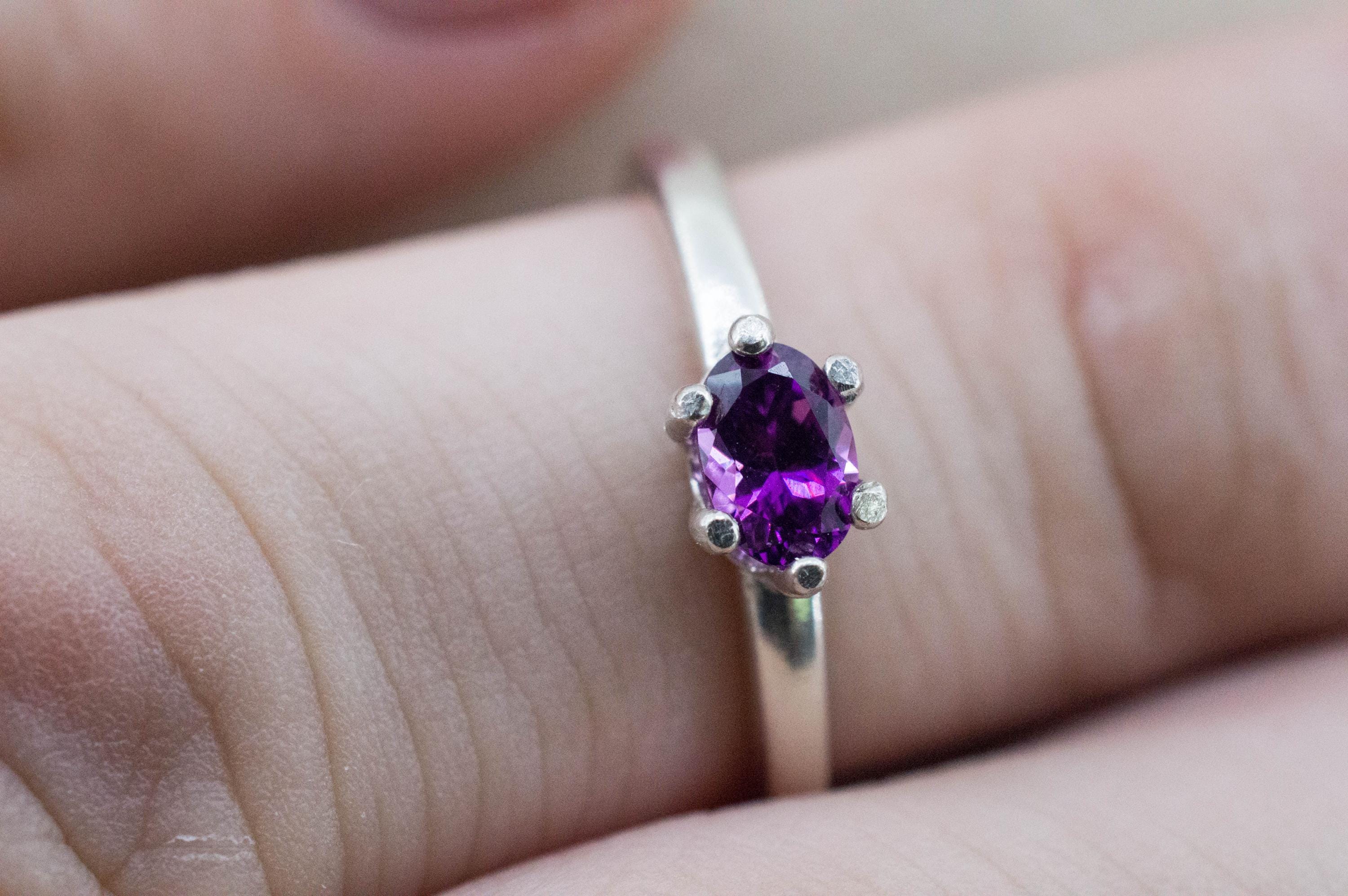 Purple Garnet Ring, Natural Untreated Rare Mozambique Garnet; 0.465cts - Mark Oliver Gems