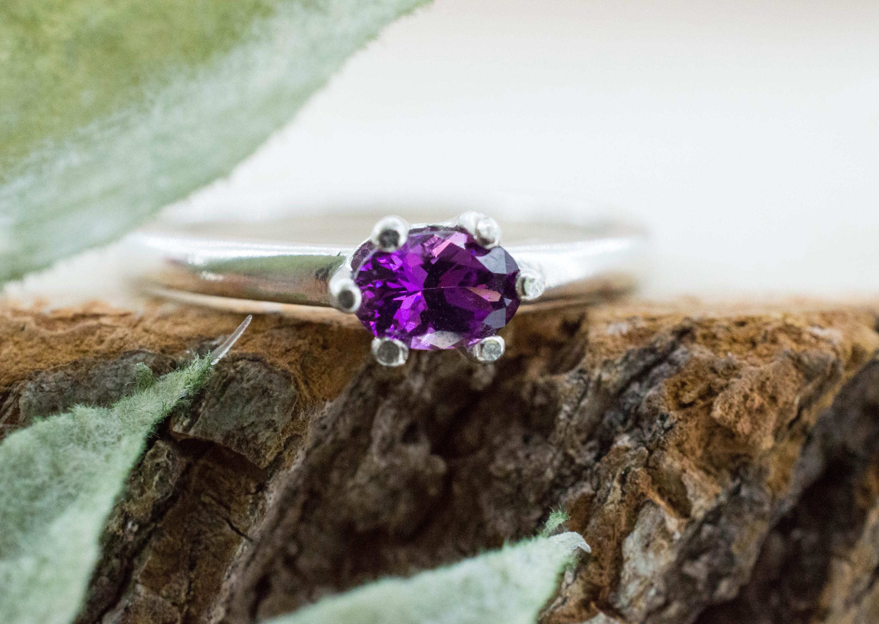 Purple Garnet Ring, Natural Untreated Rare Mozambique Garnet; 0.465cts - Mark Oliver Gems