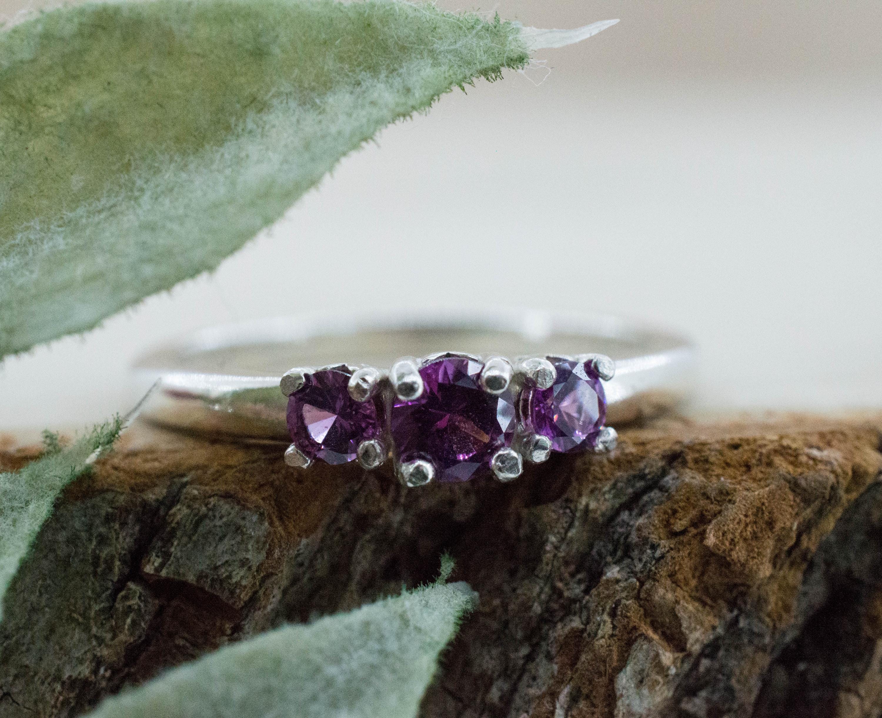 Purple Garnet Ring, Natural Untreated Rare Mozambique Garnet; 0.510cts - Mark Oliver Gems