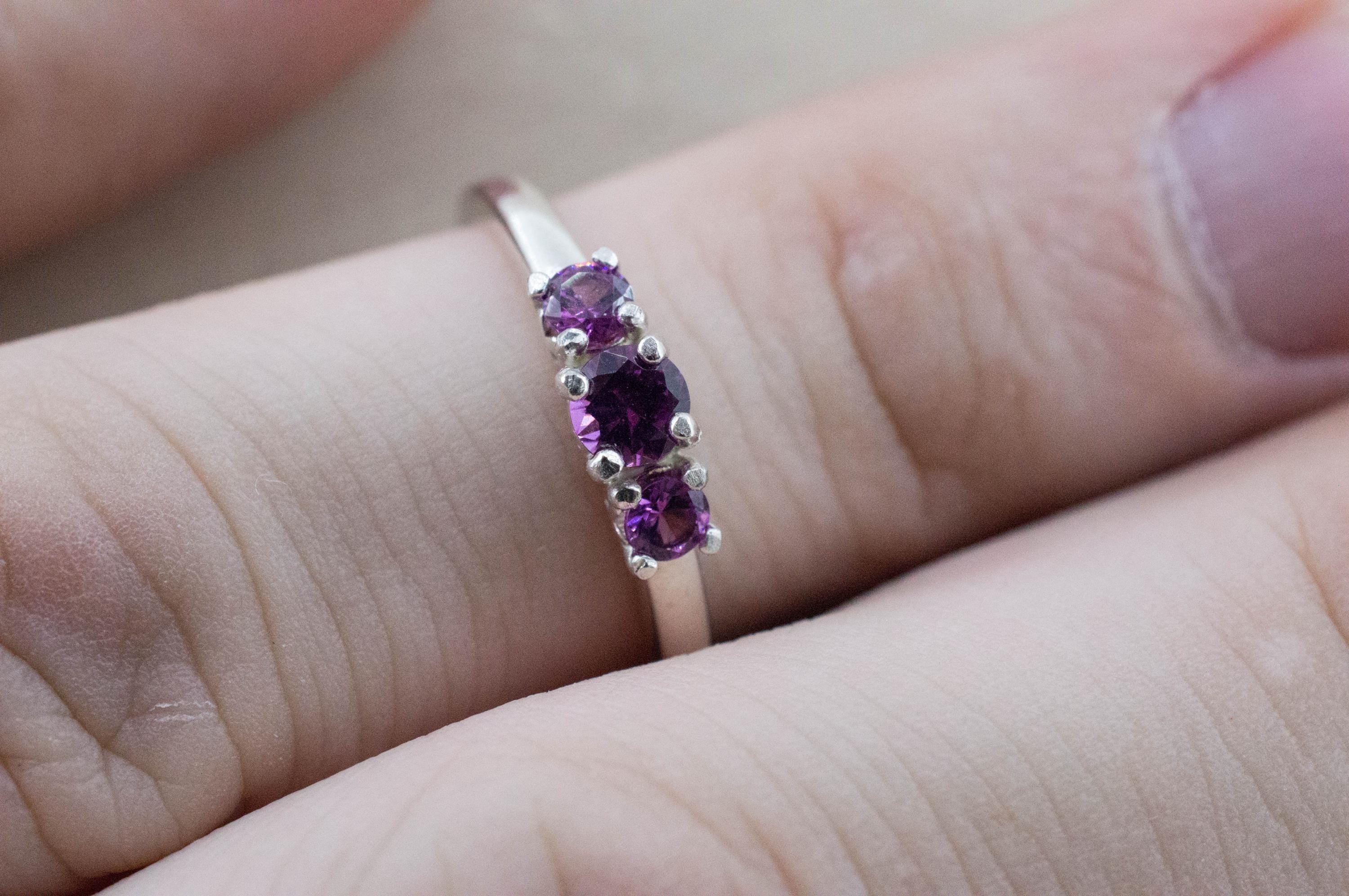 Purple Garnet Ring, Natural Untreated Rare Mozambique Garnet; 0.510cts - Mark Oliver Gems