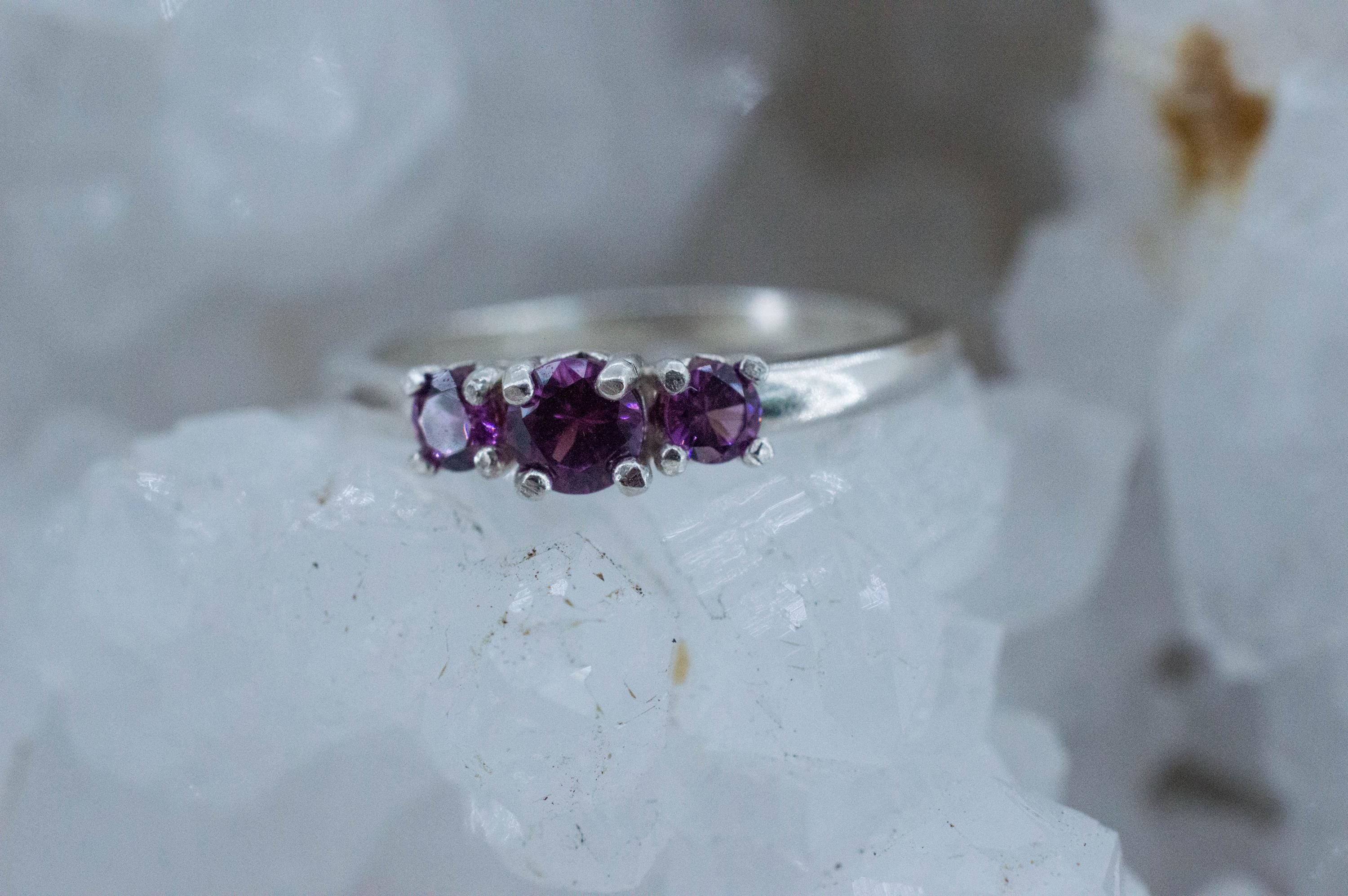 Purple Garnet Ring, Natural Untreated Rare Mozambique Garnet; 0.510cts - Mark Oliver Gems
