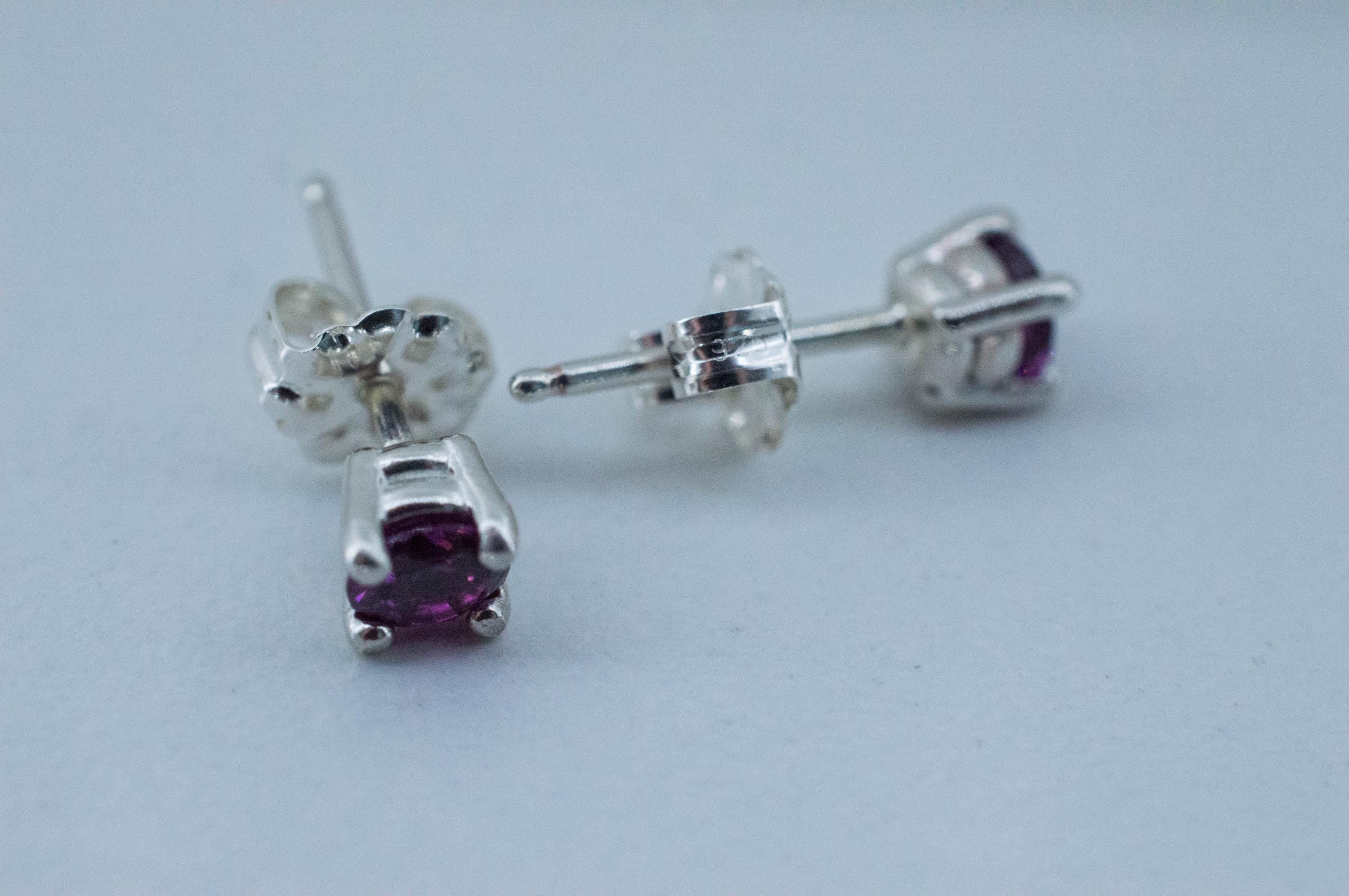 Purple Garnet Earrings, Natural Untreated Rare Mozambique Garnet; 0.540cts - Mark Oliver Gems