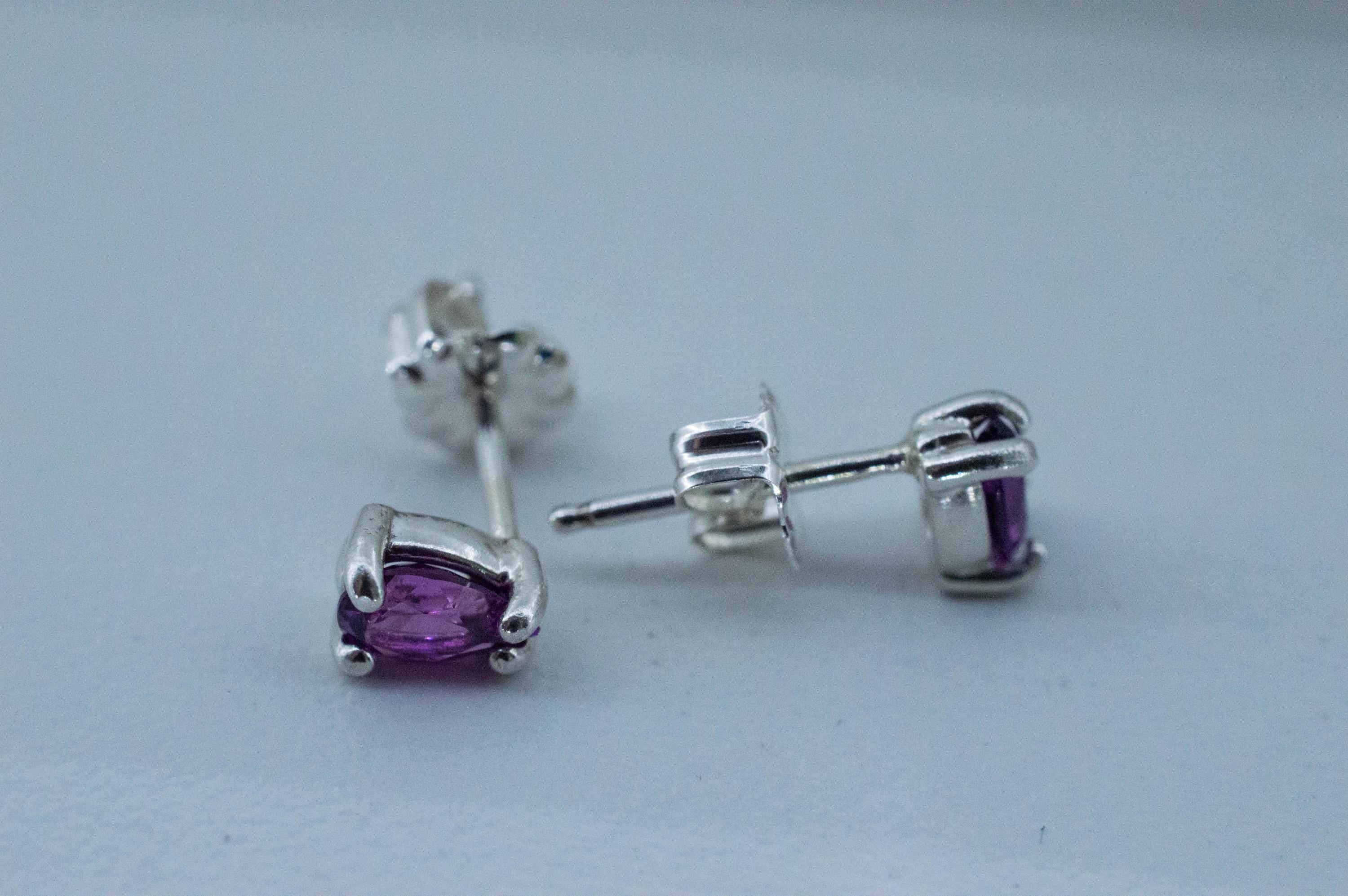 Purple Garnet Earrings, Natural Untreated Rare Mozambique Garnet; 0.785cts - Mark Oliver Gems