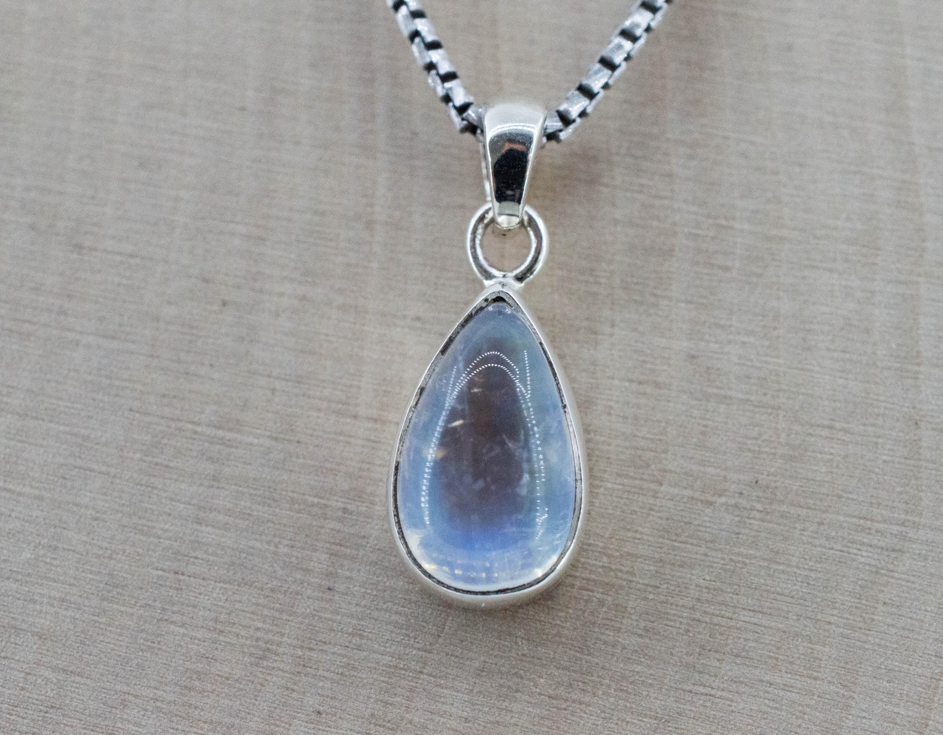 Rainbow Moonstone Pendant, Natural Untreated India Moonstone; 5.750cts - Mark Oliver Gems