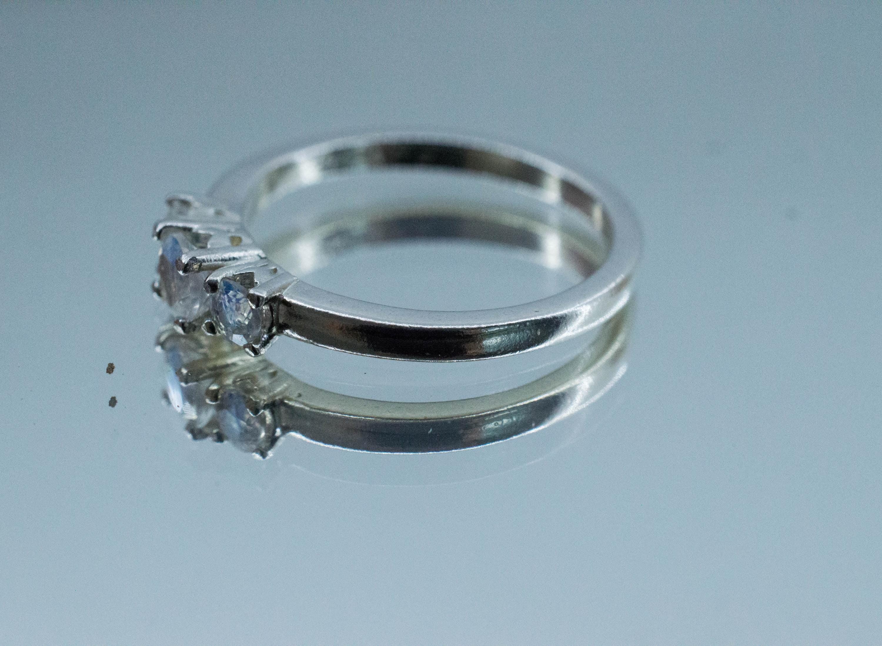 Rainbow Moonstone Ring, Natural Untreated India Moonstone; 0.425cts - Mark Oliver Gems