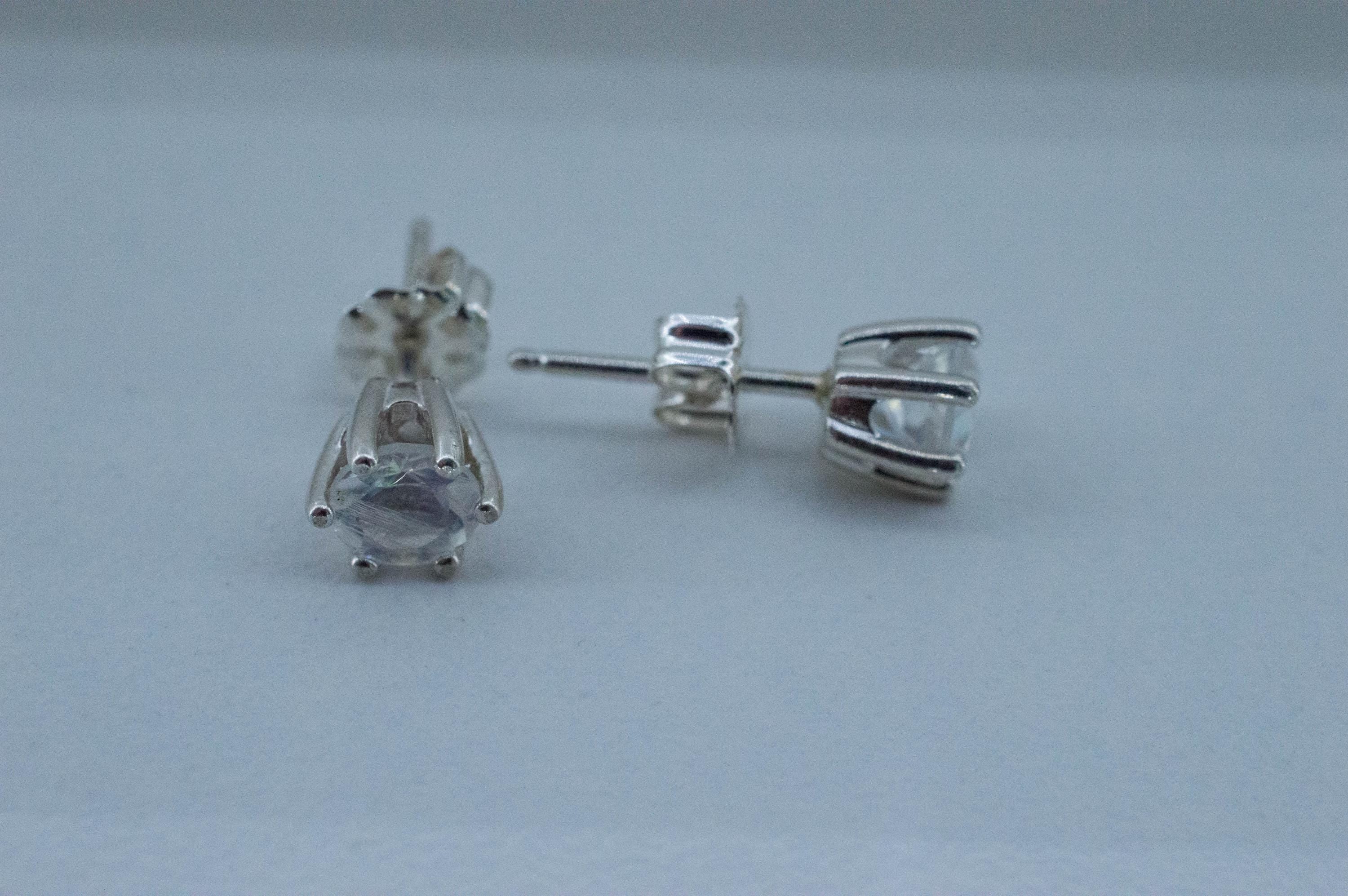 Rainbow Moonstone Earrings, Natural Untreated India Moonstone; 0.855cts - Mark Oliver Gems