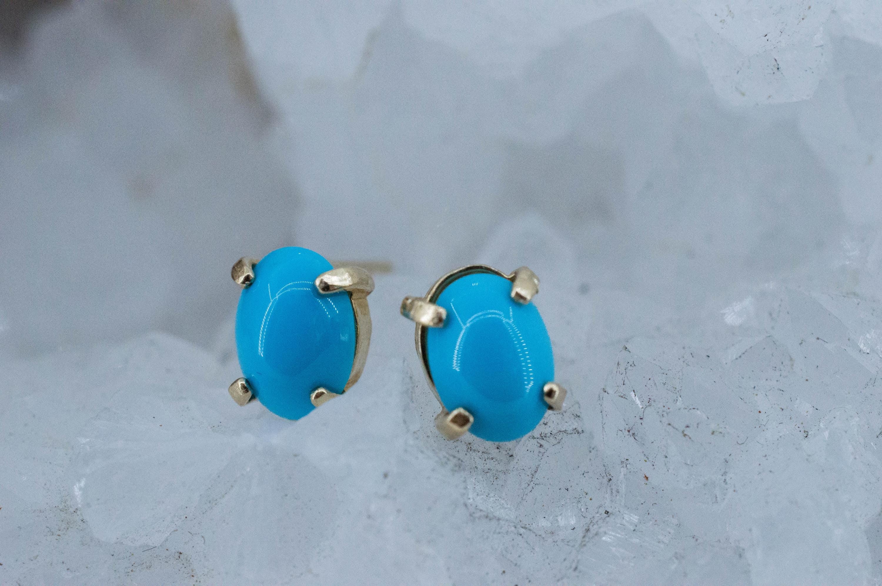 Turquoise Earrings, Natural Stabilized Sleeping Beauty Turquoise; 1.660cts - Mark Oliver Gems