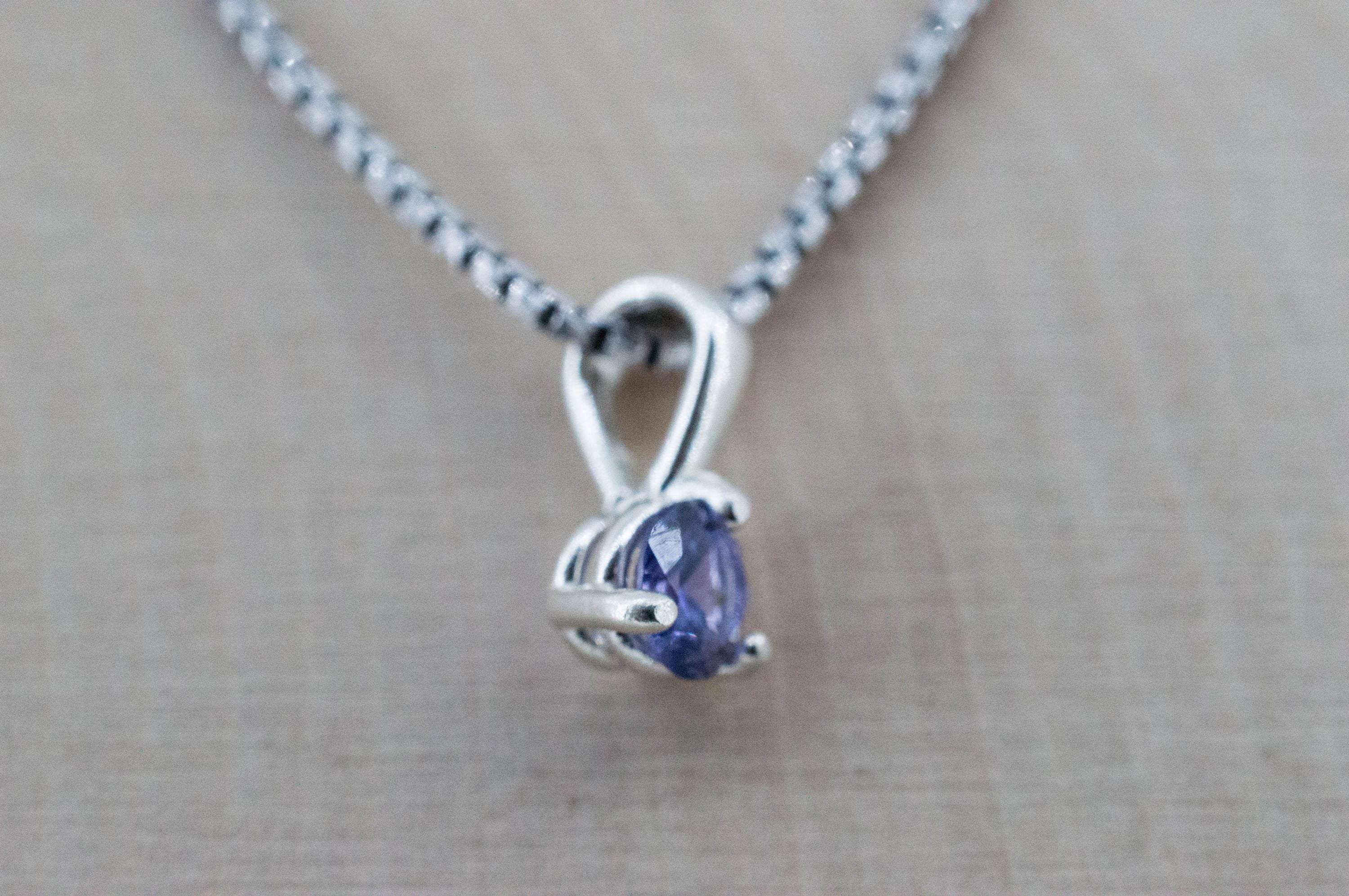 Purple Sapphire Pendant; Natural Untreated Tanzania Umba Sapphire; 0.525cts - Mark Oliver Gems