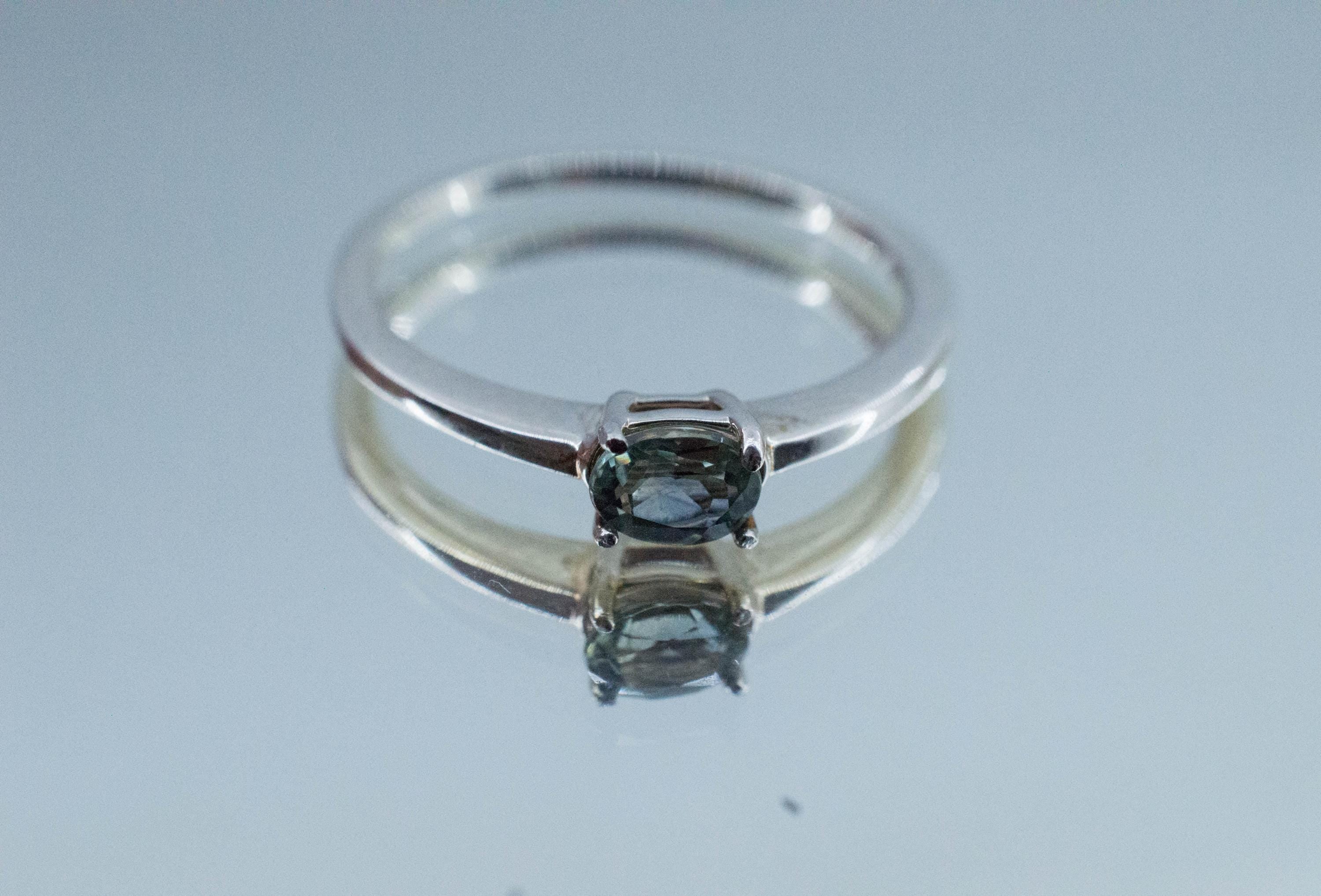 Teal Sapphire Ring, Natural Untreated Tanzania Umba Sapphire; 0.390cts - Mark Oliver Gems