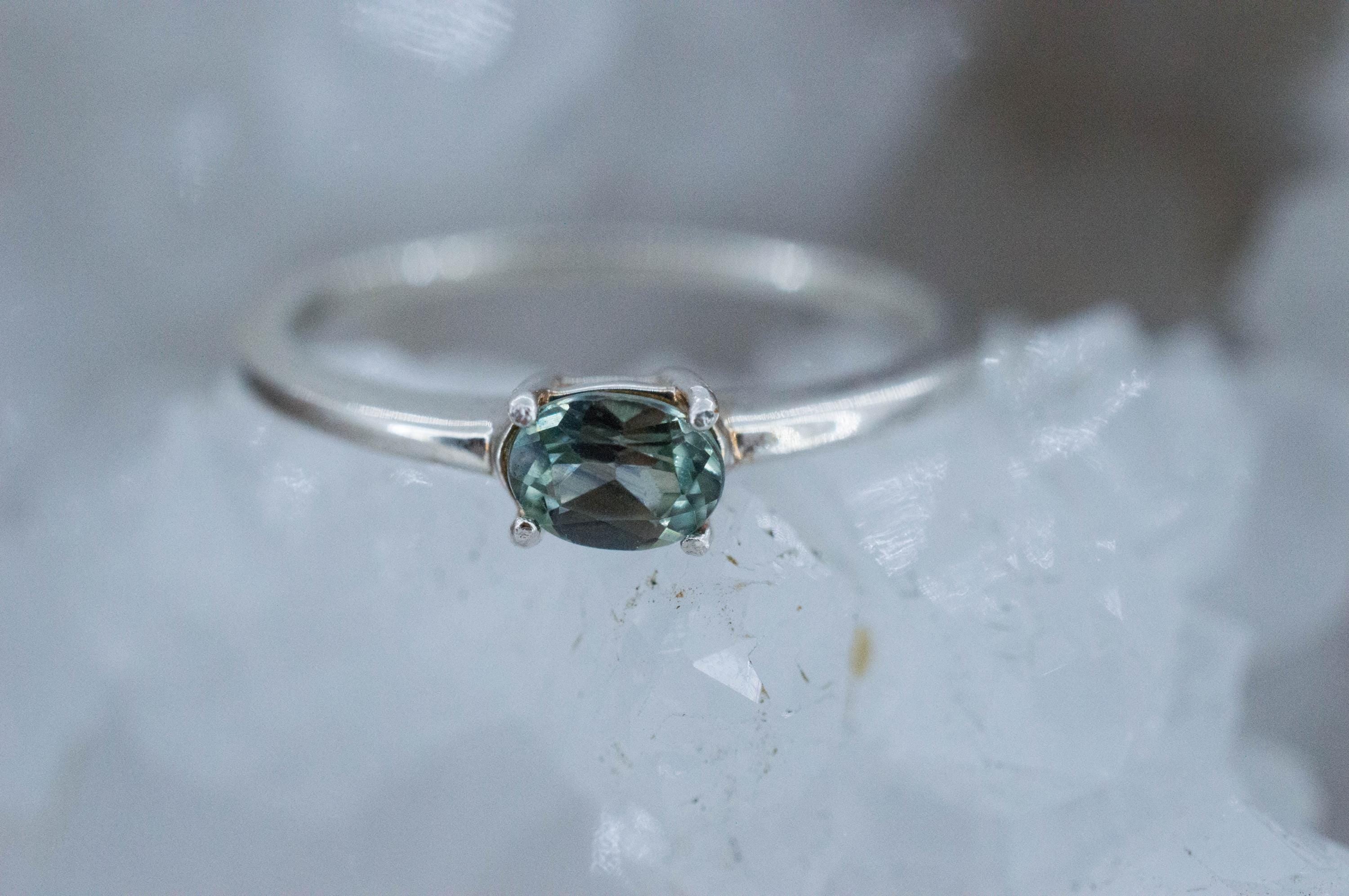 Teal Sapphire Ring, Natural Untreated Tanzania Umba Sapphire; 0.390cts - Mark Oliver Gems