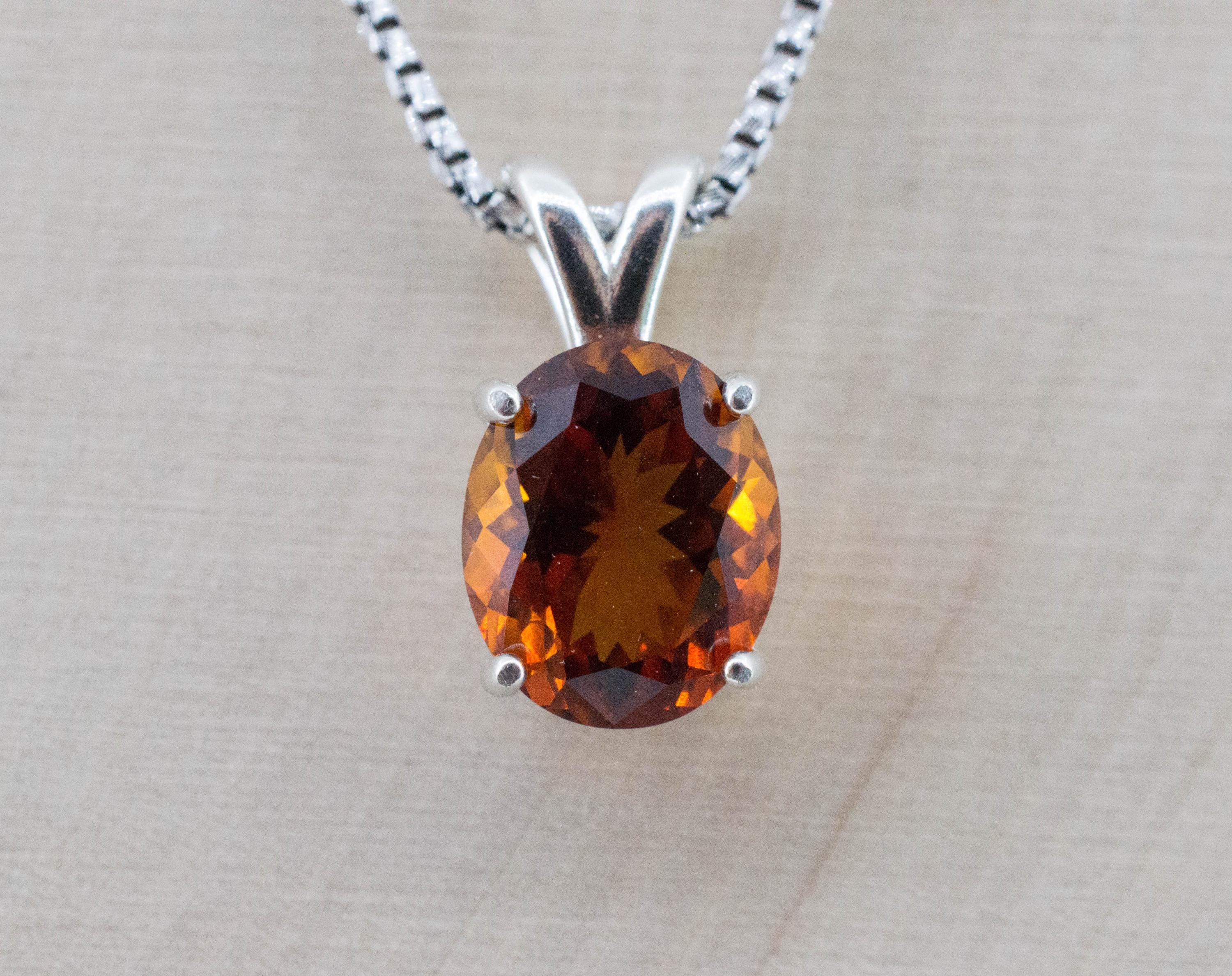 Madeira Citrine Pendant; Natural Untreated Brazil Citrine; 3.325cts - Mark Oliver Gems