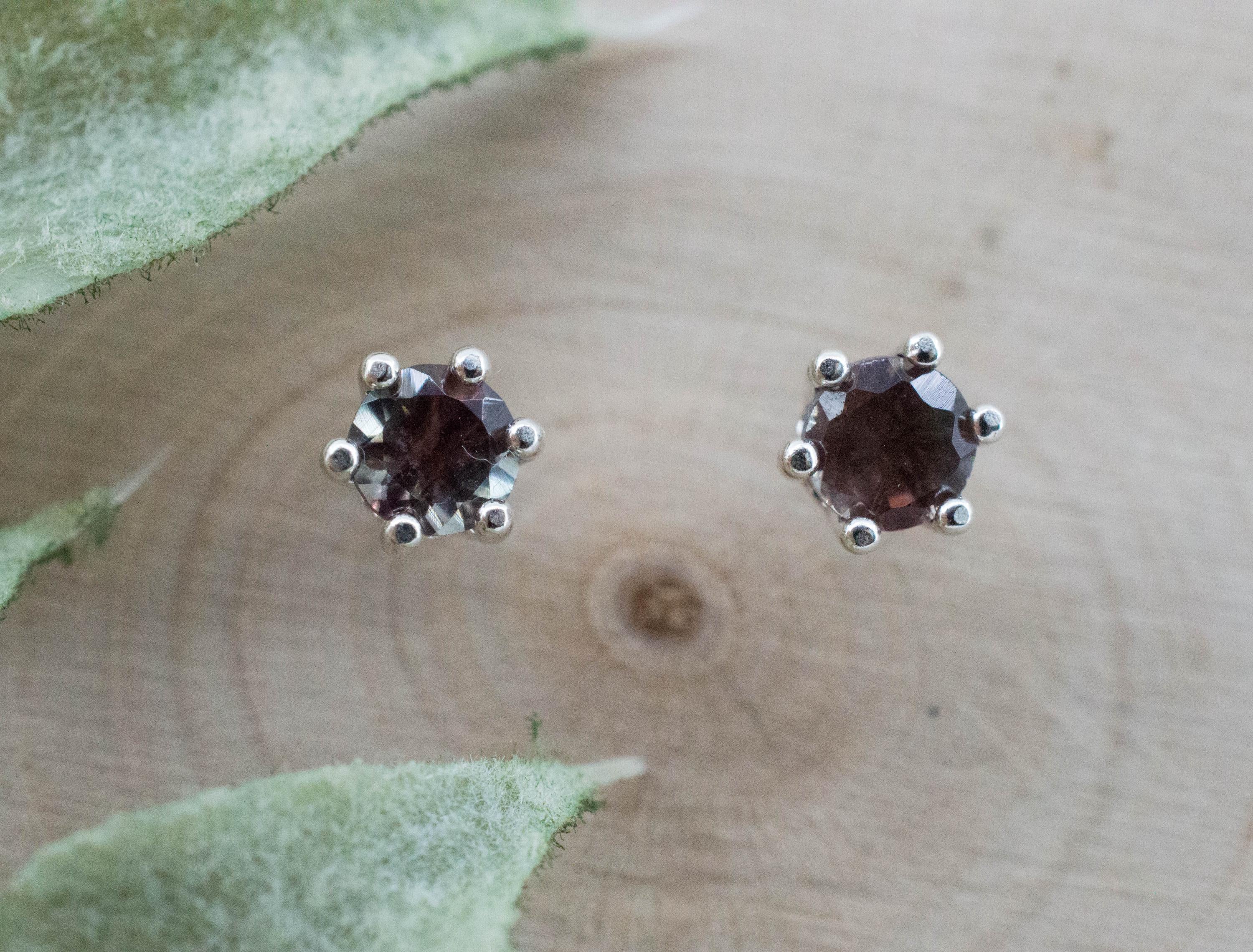 Green Oregon Sunstone Earrings; Natural Untreated Sunstone; 0.515cts - Mark Oliver Gems