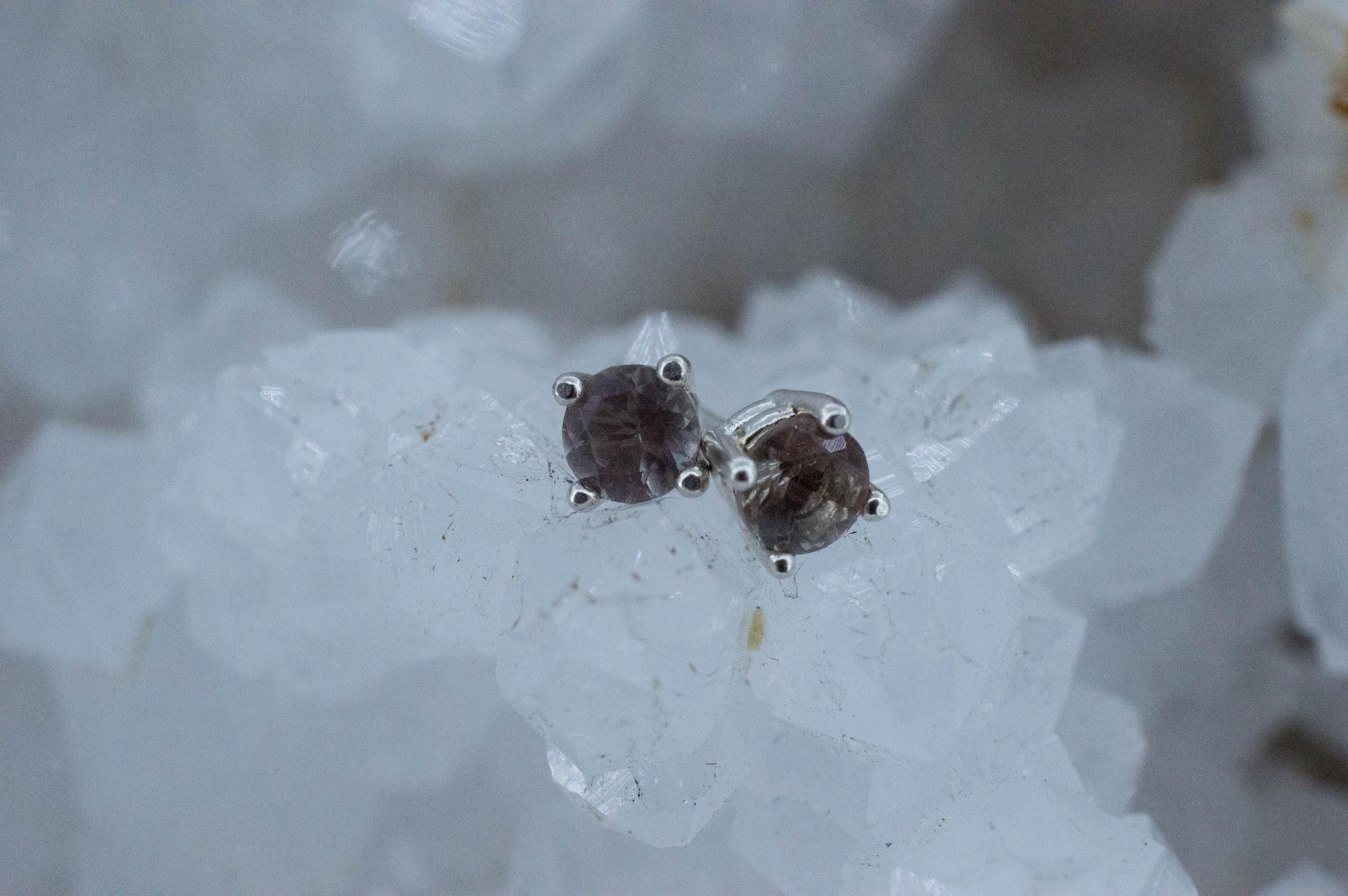 Green Oregon Sunstone Earrings; Natural Untreated Sunstone; 0.520cts - Mark Oliver Gems