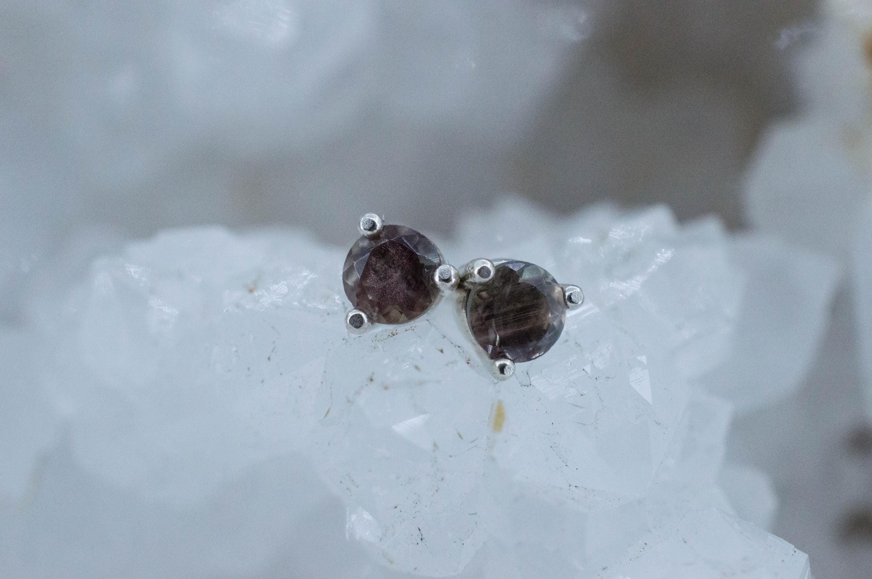 Green Oregon Sunstone Earrings; Natural Untreated Sunstone; 0.540cts - Mark Oliver Gems