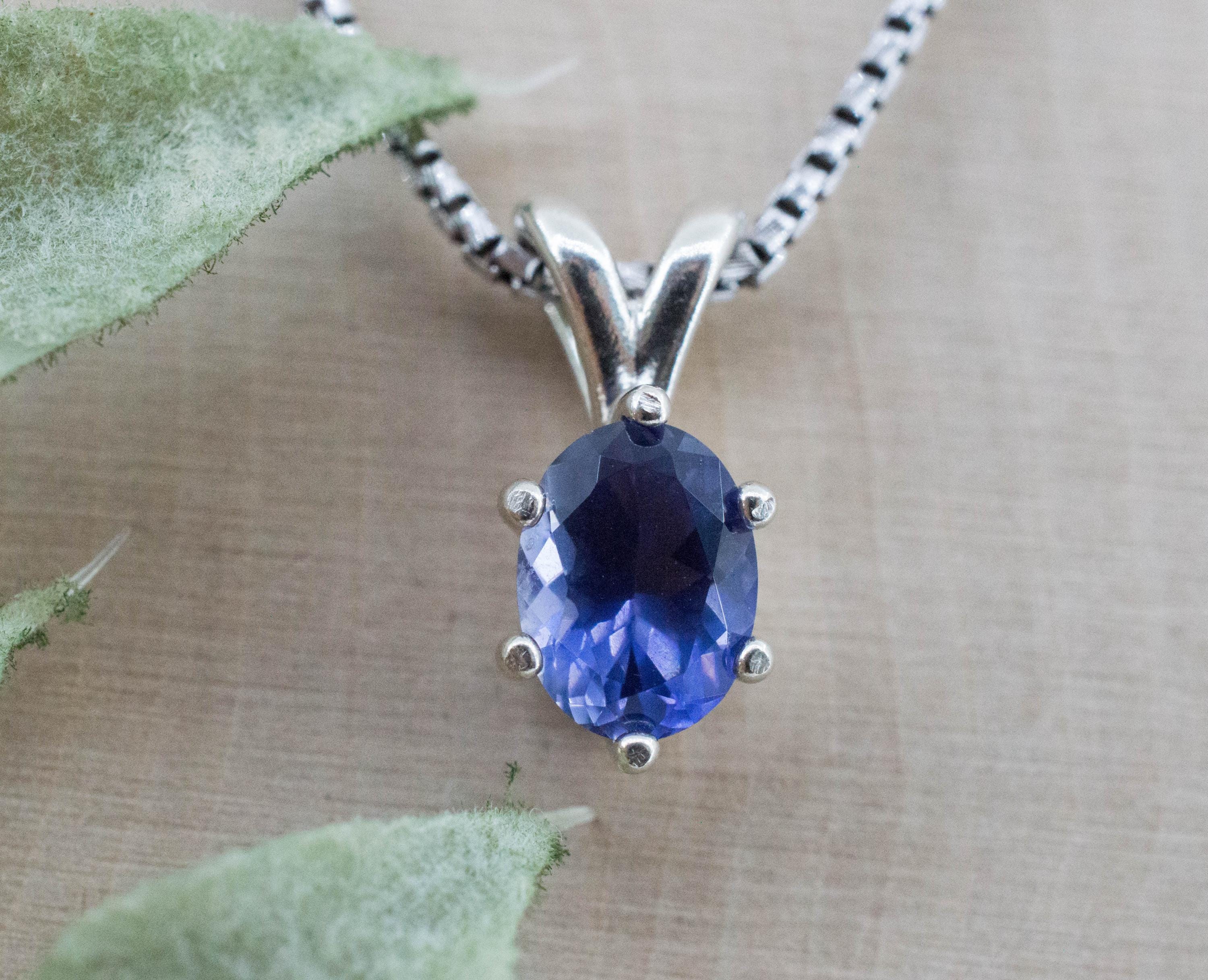 Iolite Pendant; Natural Untreated Tanzania Iolite; 1.090cts - Mark Oliver Gems