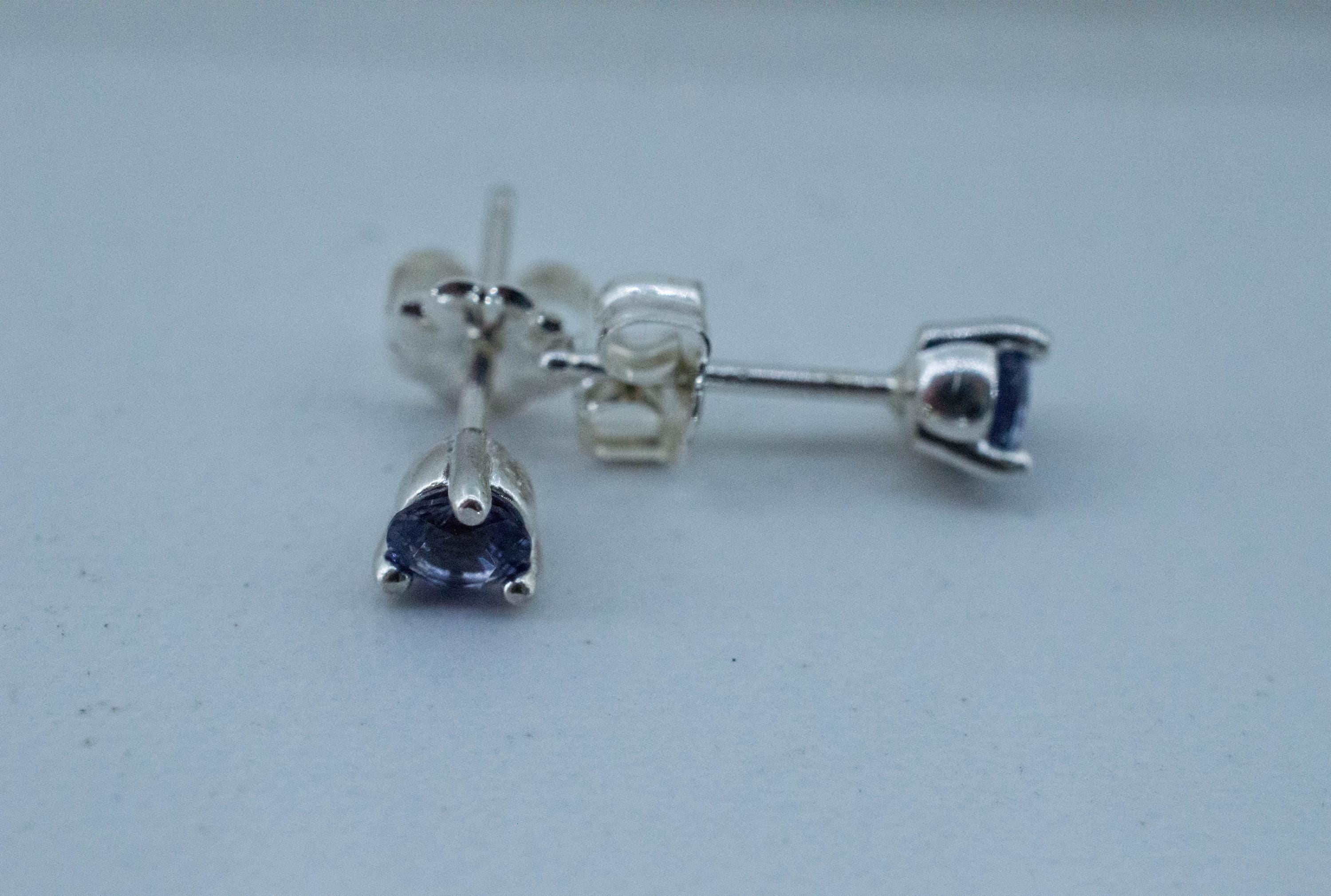 Iolite Earrings; Natural Untreated Tanzania Iolite; 0.355cts - Mark Oliver Gems