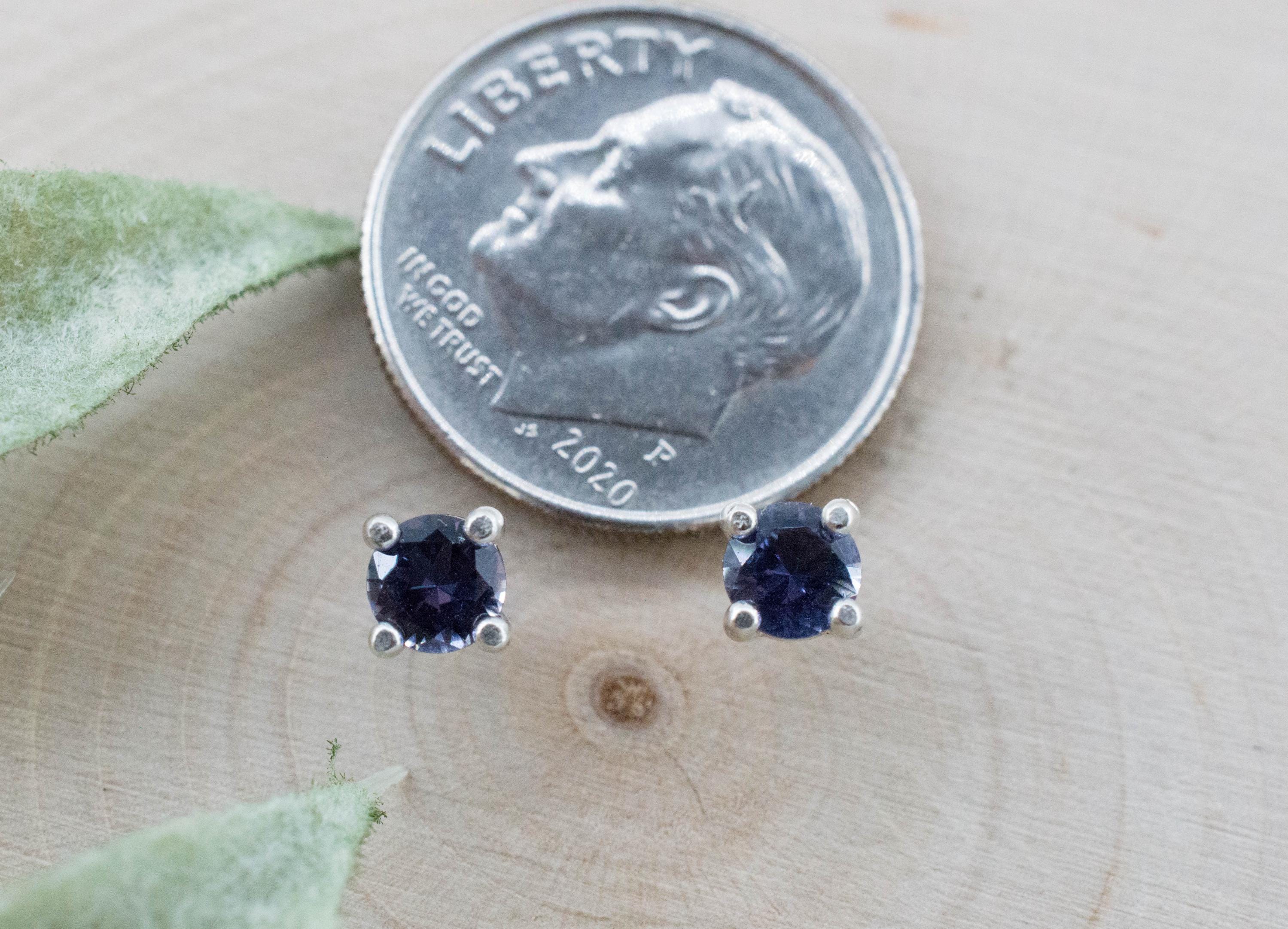 Iolite Earrings; Natural Untreated Tanzania Iolite; 0.380cts - Mark Oliver Gems