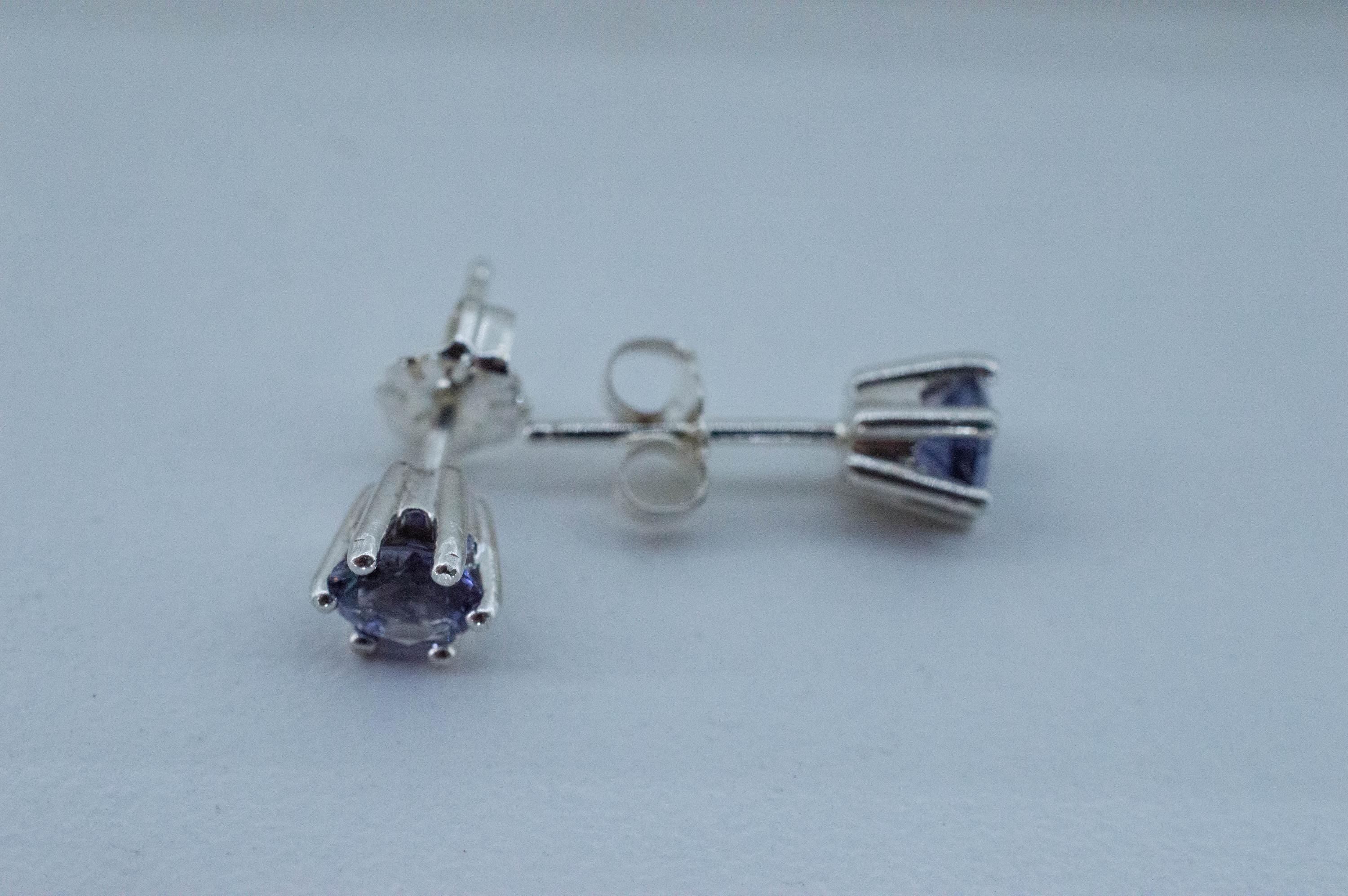 Iolite Earrings; Natural Untreated Tanzania Iolite; 0.695cts - Mark Oliver Gems