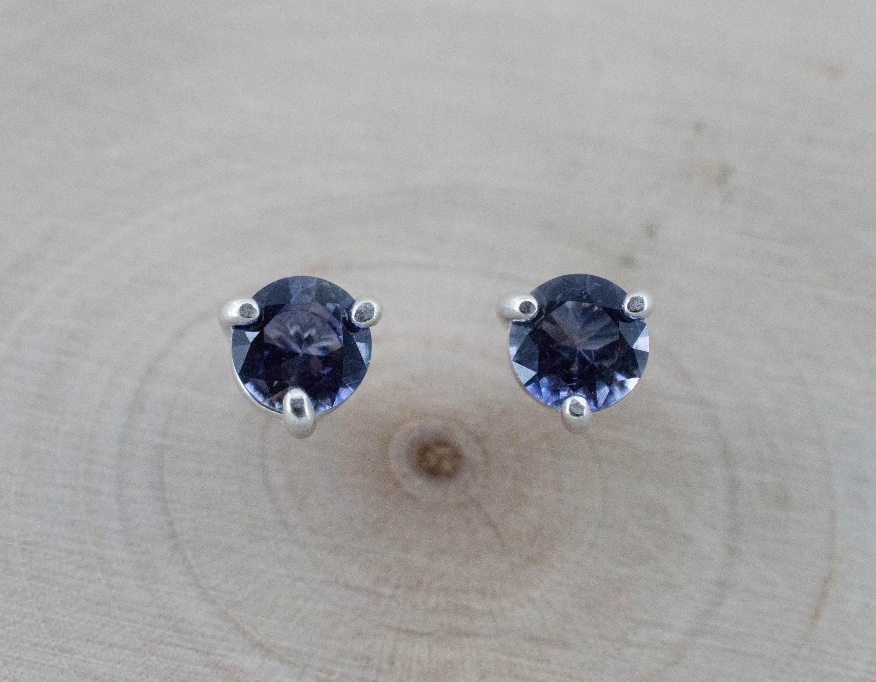 Iolite Earrings; Natural Untreated Tanzania Iolite; 0.695ctw - Mark Oliver Gems