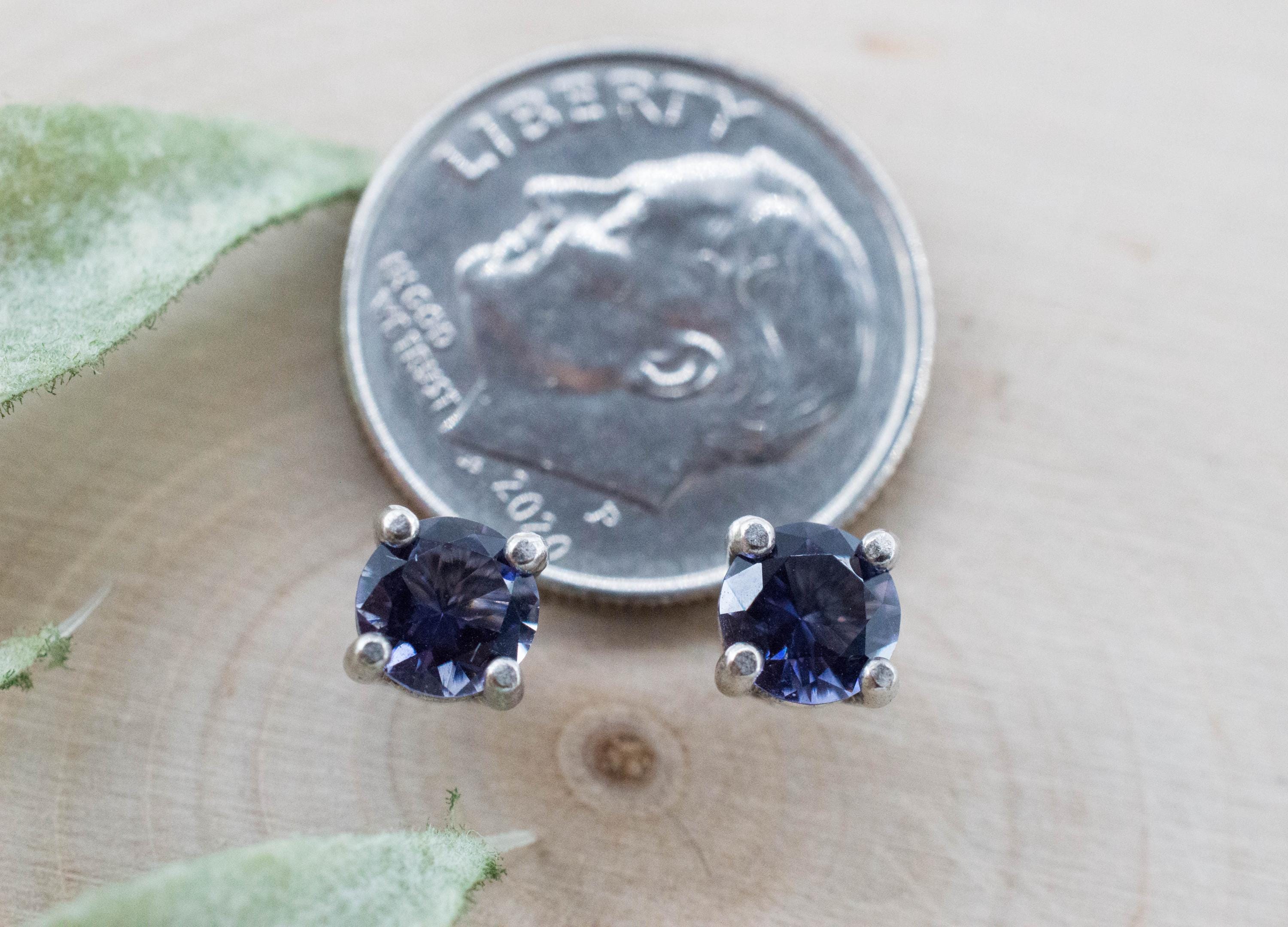 Iolite Earrings; Natural Untreated Tanzania Iolite; 0.700cts - Mark Oliver Gems