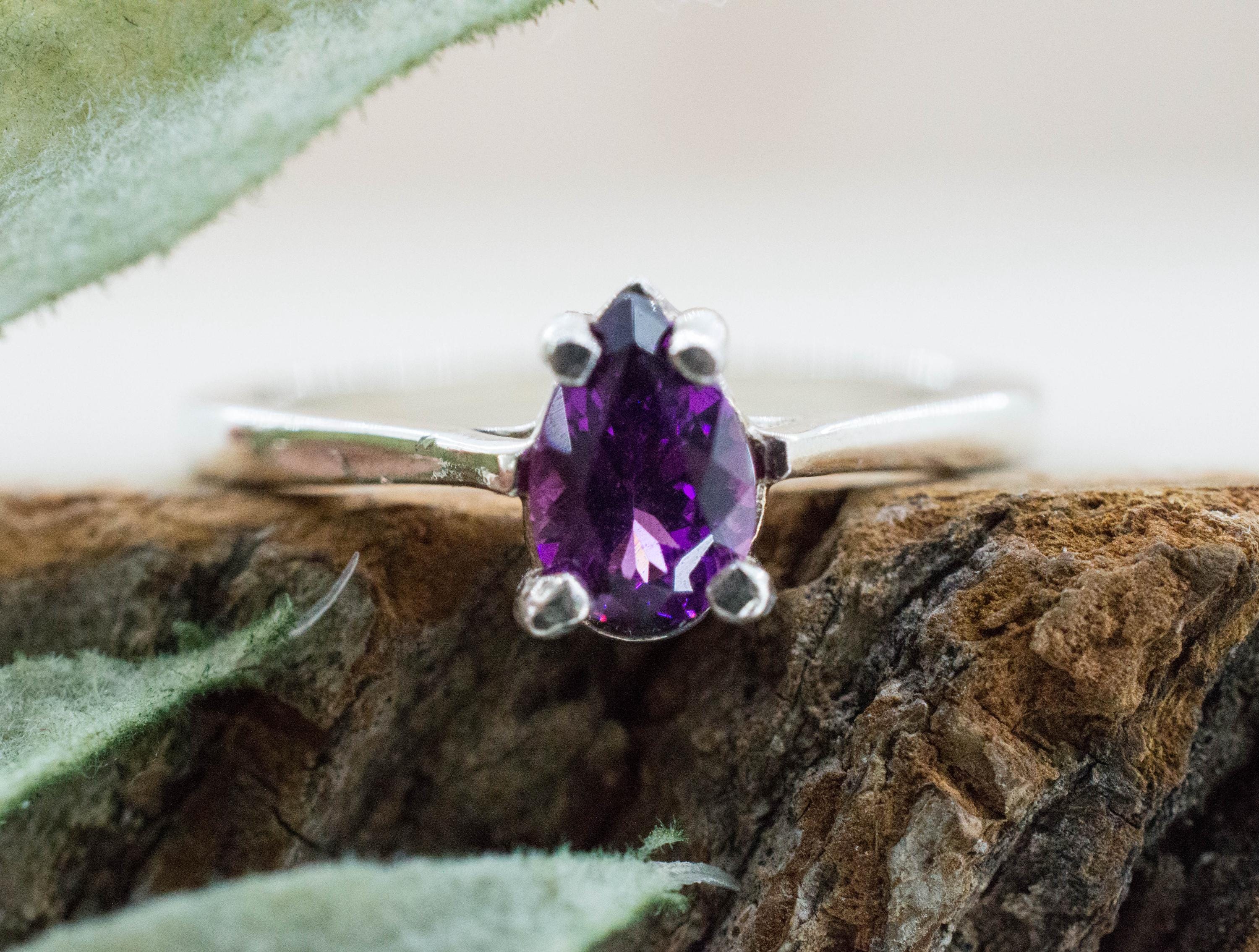 Purple Garnet Ring, Natural Untreated Rare Mozambique Garnet; 0.725cts - Mark Oliver Gems