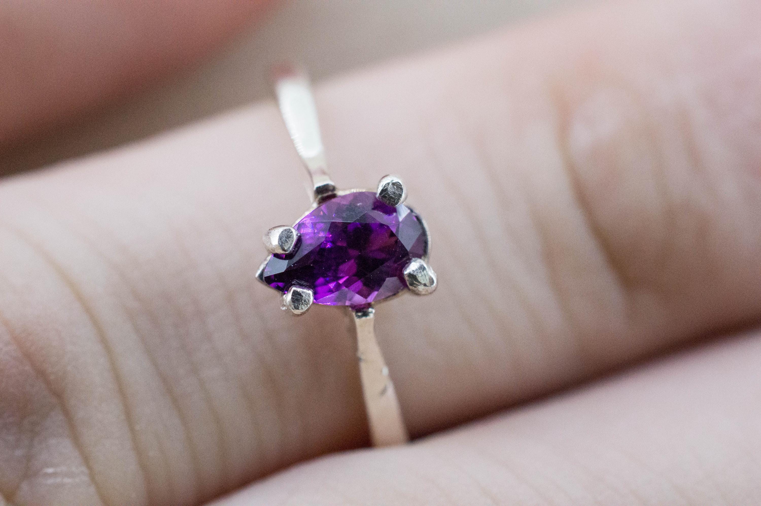 Purple Garnet Ring, Natural Untreated Rare Mozambique Garnet; 0.725cts - Mark Oliver Gems