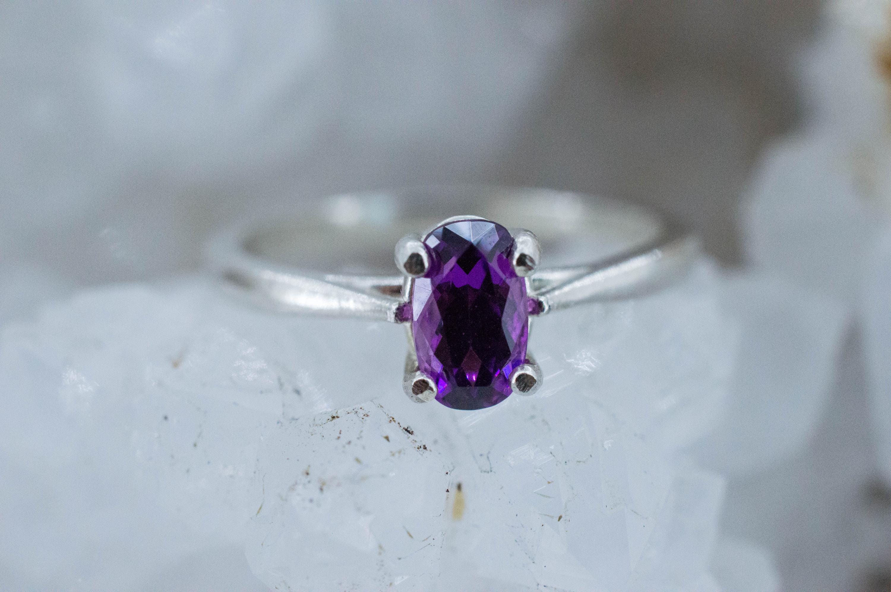 Purple Garnet Ring, Natural Untreated Rare Mozambique Garnet; 0.760cts - Mark Oliver Gems