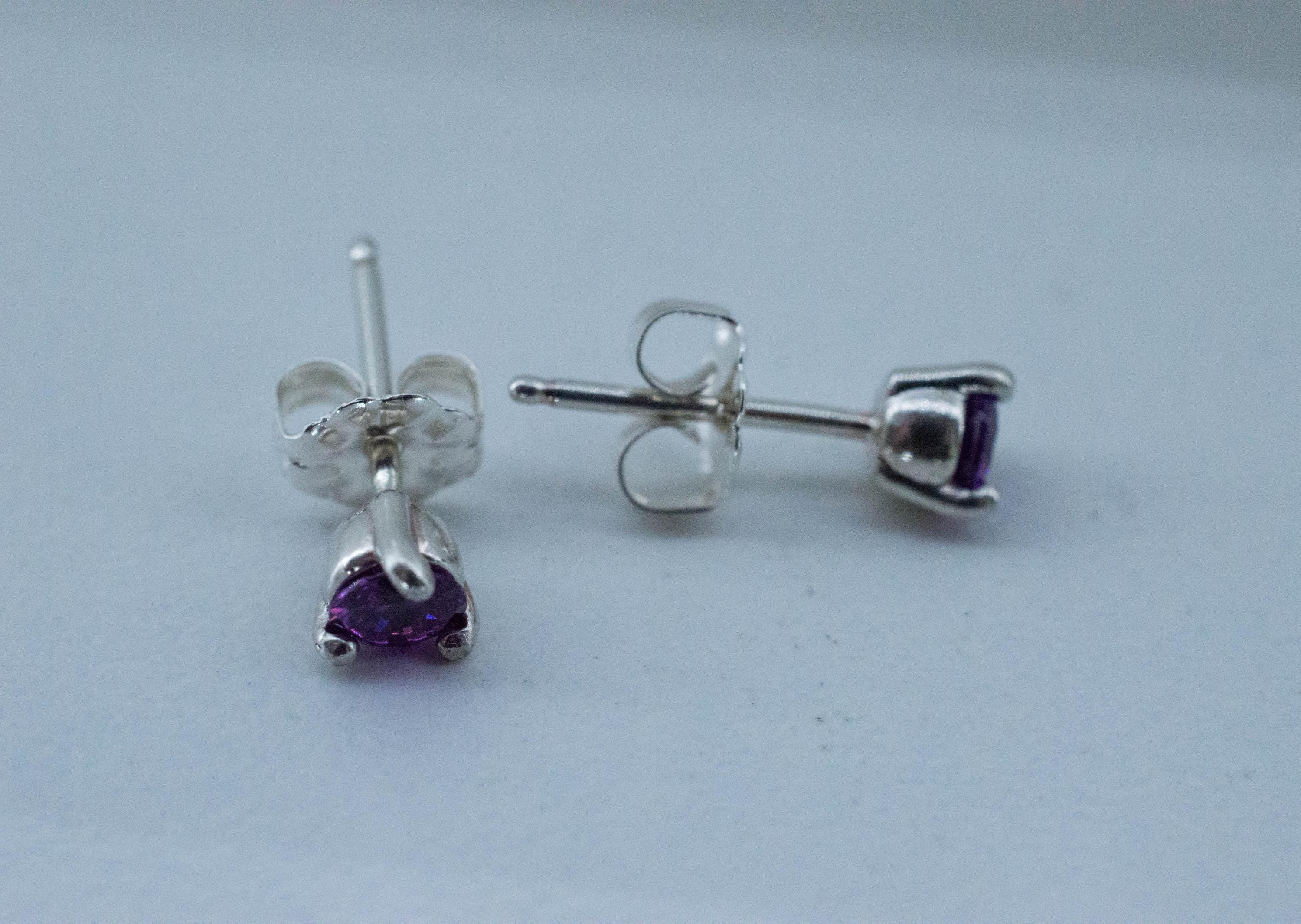 Purple Garnet Earrings, Natural Untreated Rare Mozambique Garnet; 0.505cts - Mark Oliver Gems
