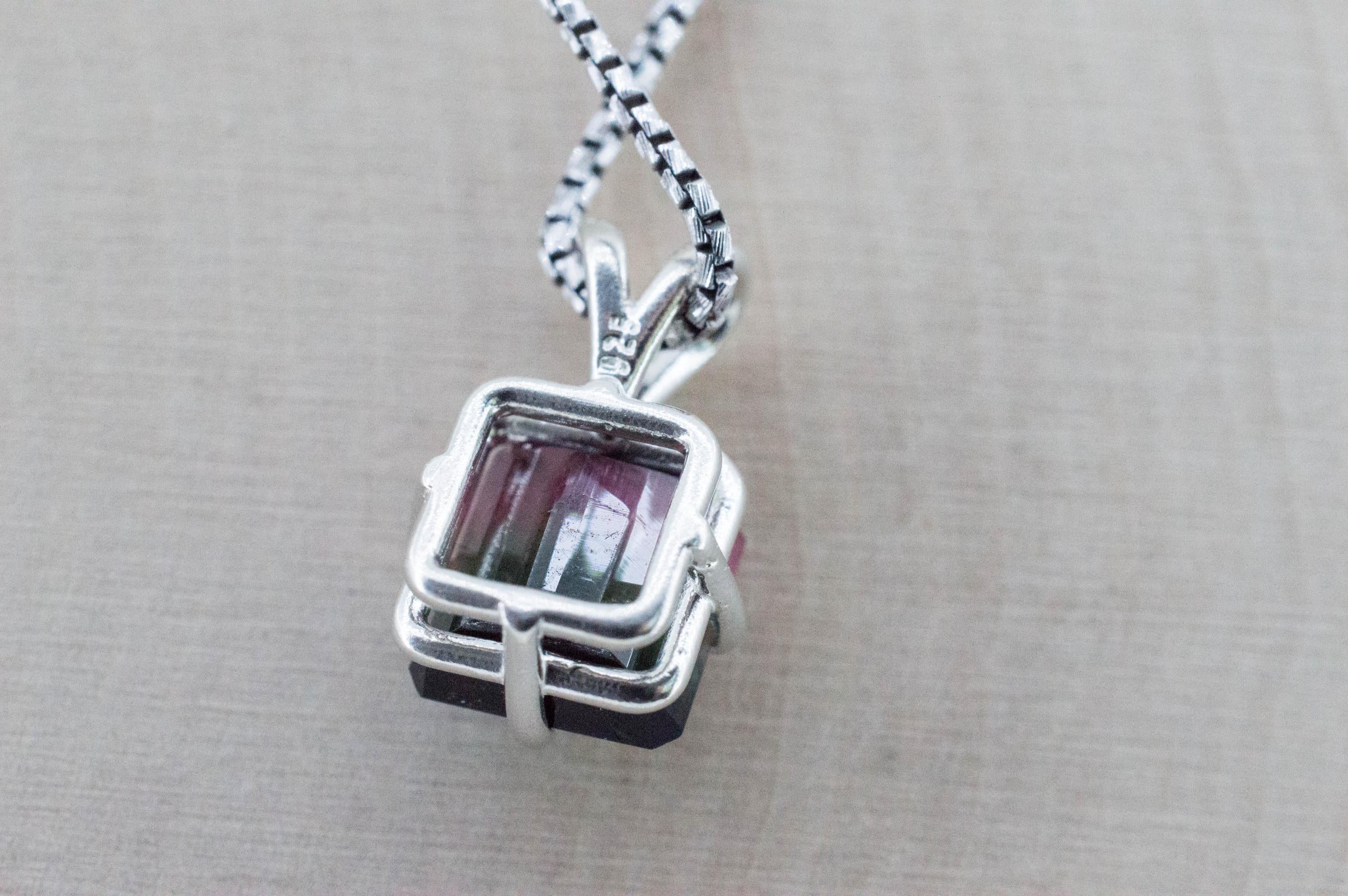 Watermelon Tourmaline Pendant; Natural Untreated Brazil Tourmaline; 4.470cts - Mark Oliver Gems