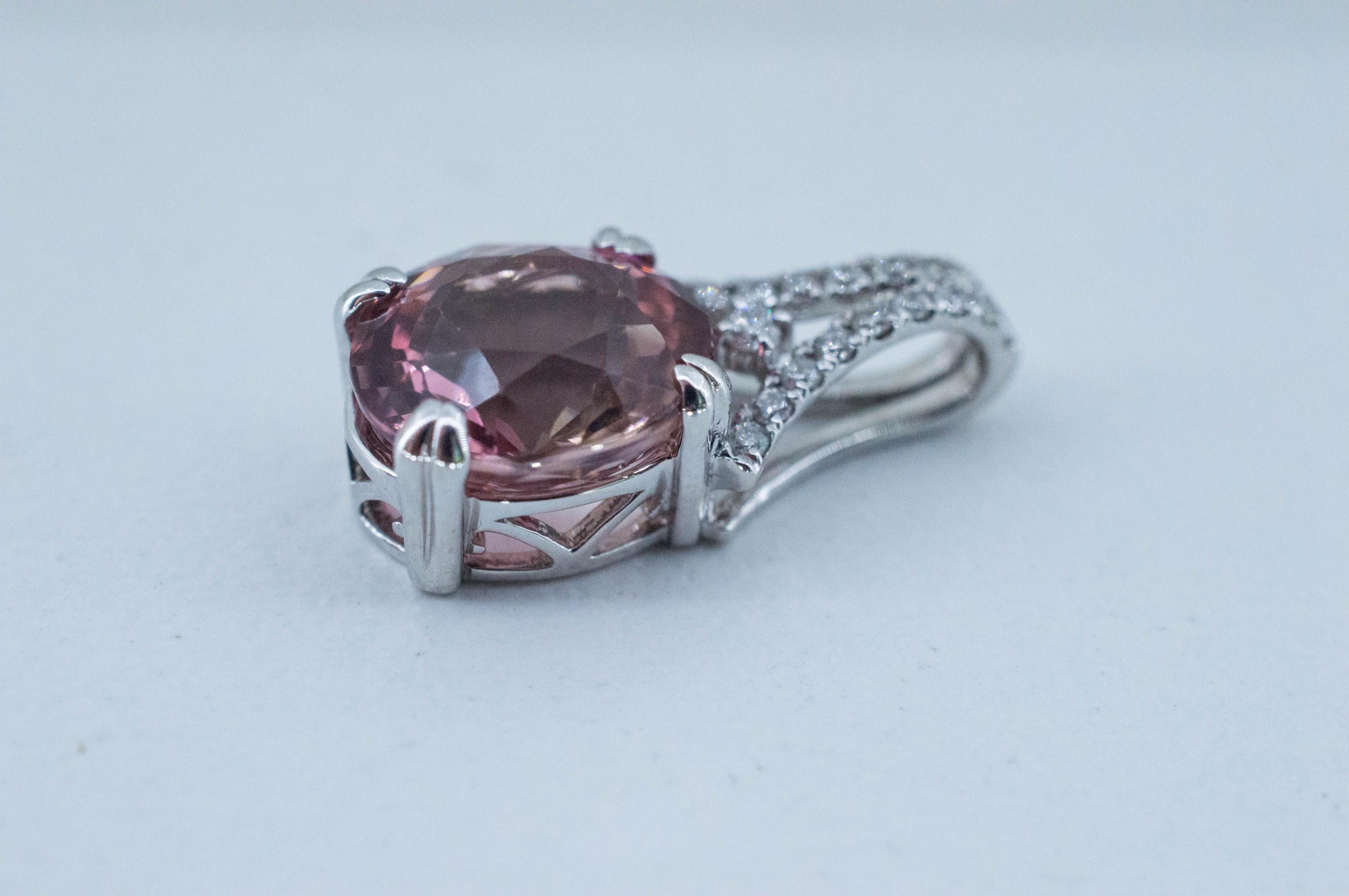 Tourmaline Pendant; Natural Untreated Congo Peach Tourmaline; 3.090cts - Mark Oliver Gems