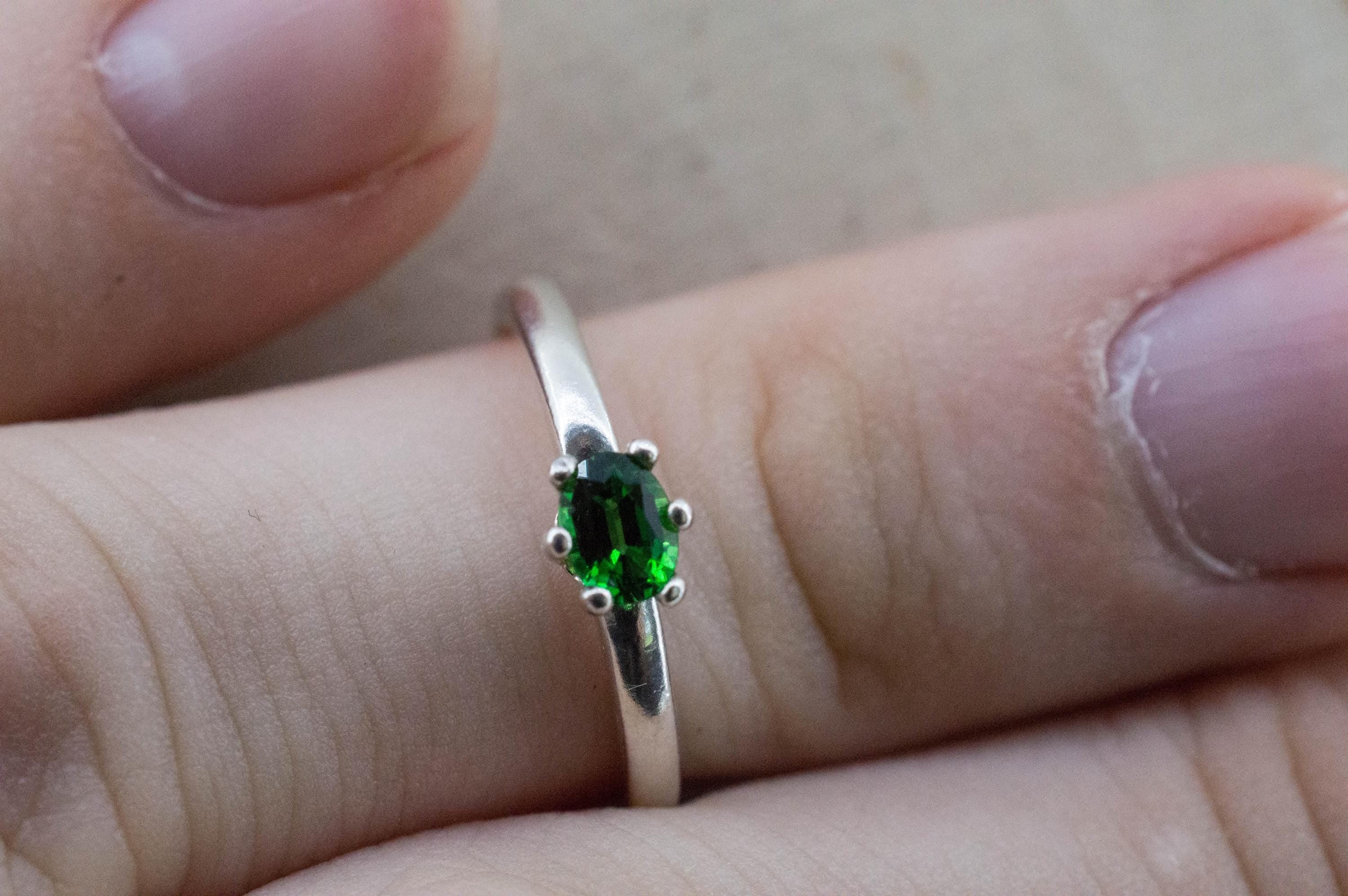 Chrome Tourmaline Ring; Natural Untreated Tanzania Green Tourmaline; 0.290cts - Mark Oliver Gems