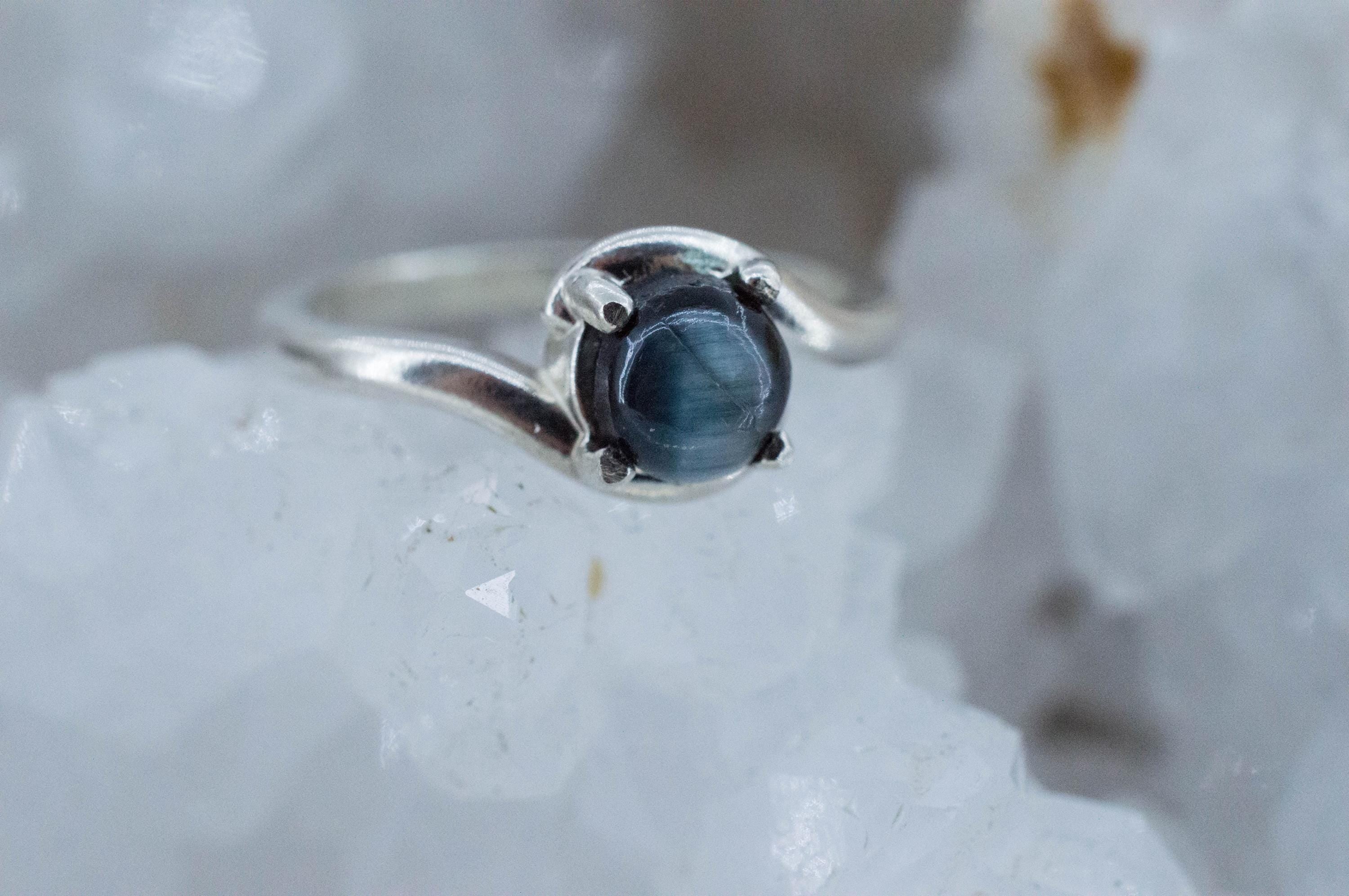 Cat's Eye Tourmaline Ring, Natural Untreated Brazil Blue Tourmaline; 1.090cts - Mark Oliver Gems