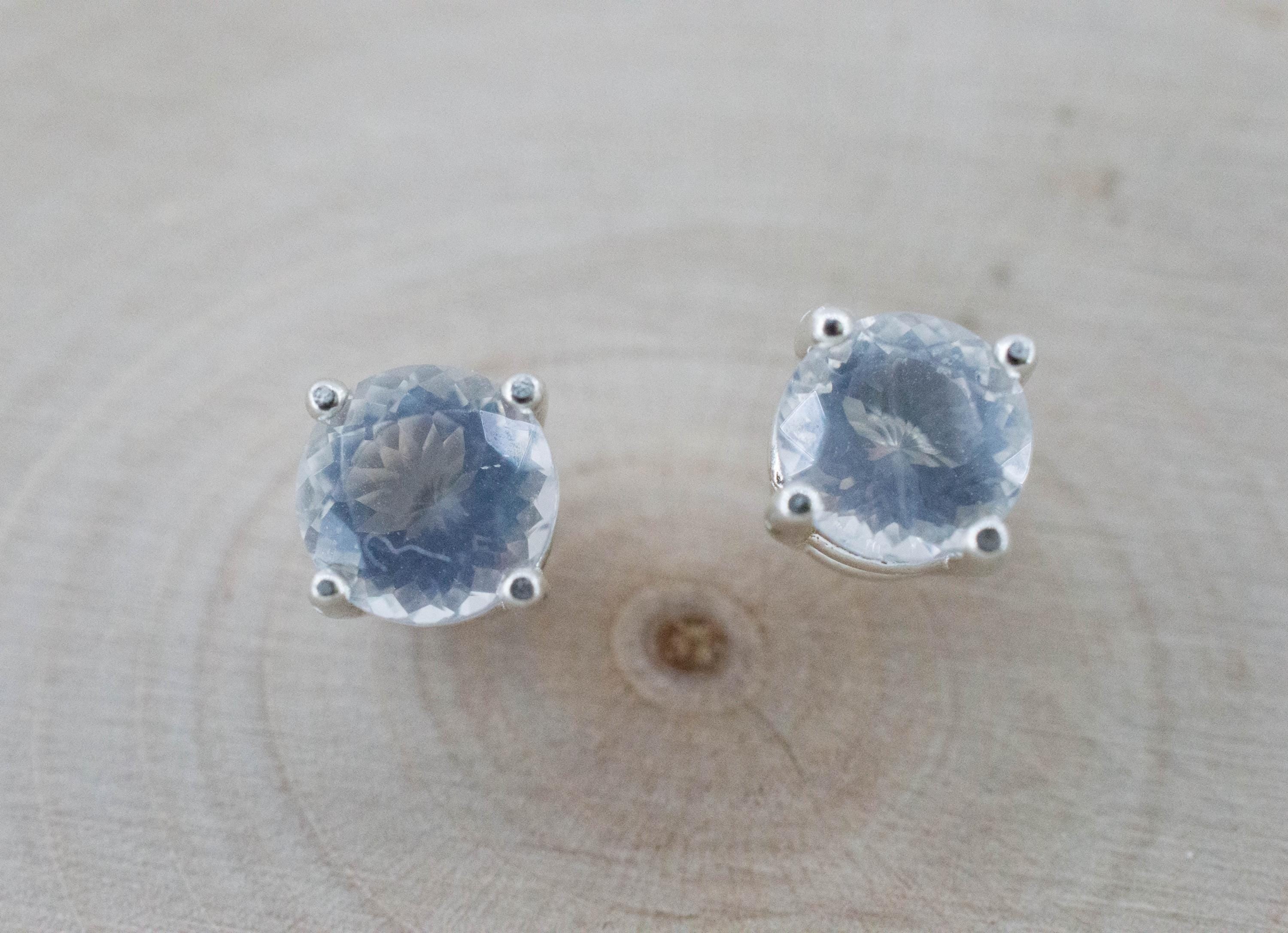 Moon Quartz Earrings, Natural Untreated Brazilian Quartz; 1.465cts - Mark Oliver Gems
